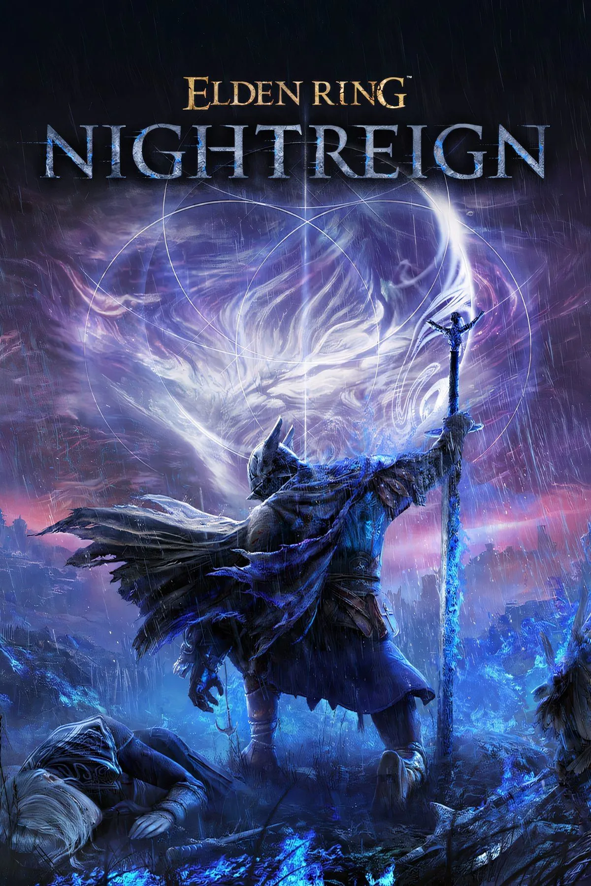 Ảnh bìa chính thức hoặc key art của game Elden Ring Nightreign, thể hiện phong cách đồ họa và chủ đề game co-op, run-based dựa trên thế giới Elden Ring.