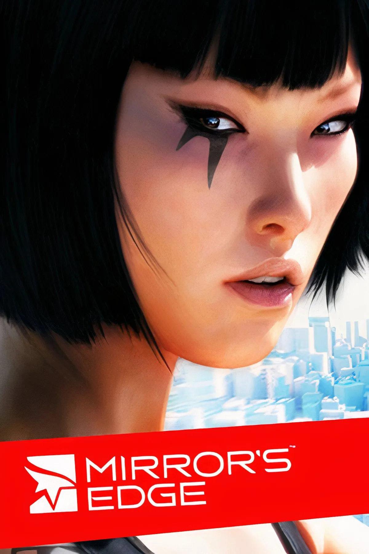 Ảnh cắt ghép các cảnh hành động parkour trong game Mirror's Edge, nhấn mạnh chuyển động và phong cách nghệ thuật.