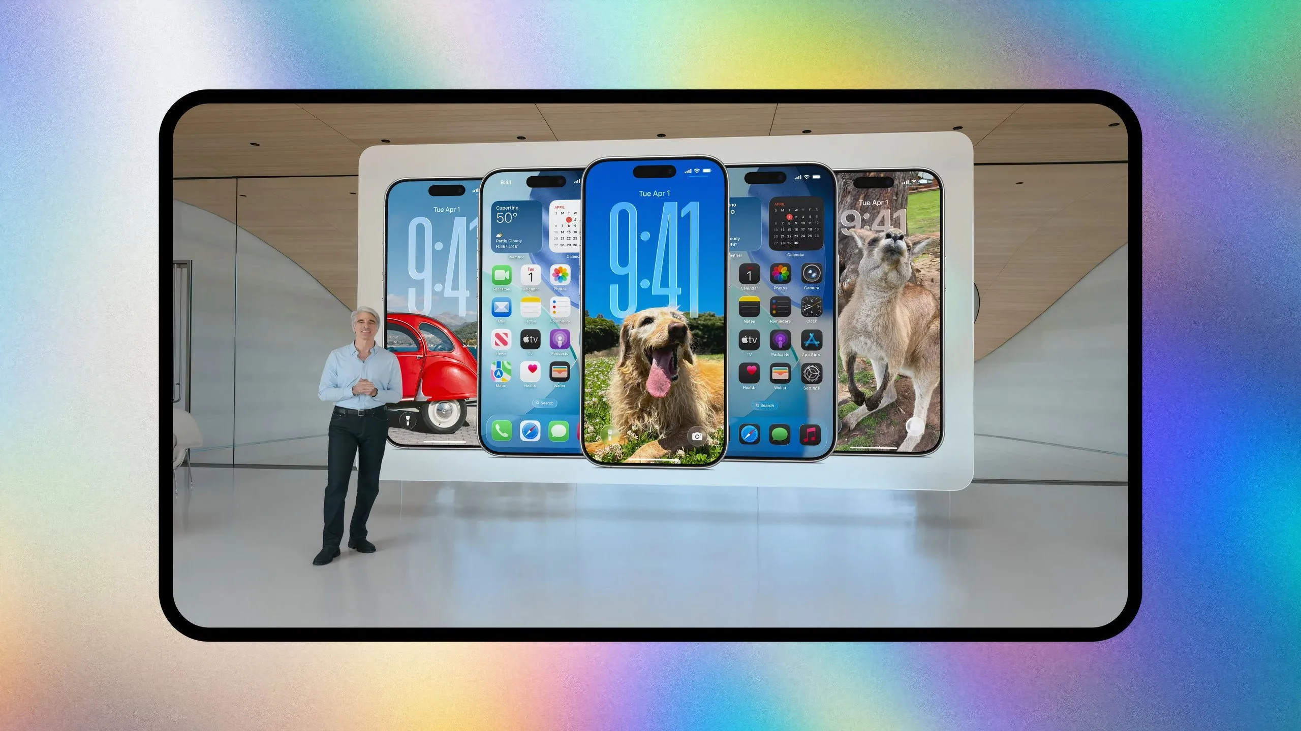 Giao diện hệ điều hành Apple với hiệu ứng Liquid Glass mới công bố tại WWDC 2025