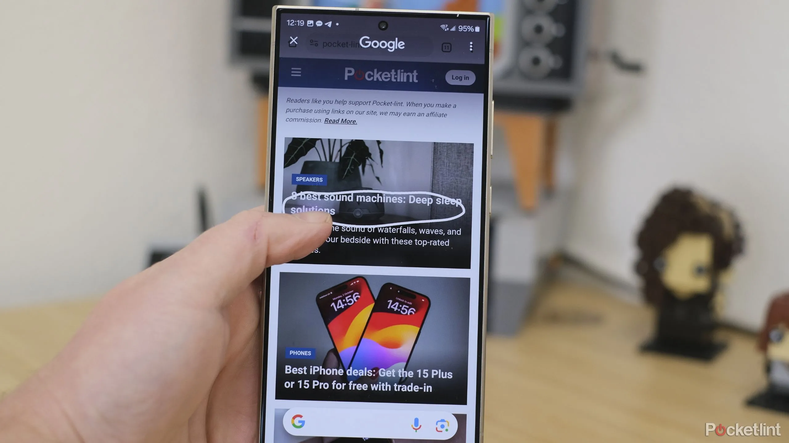 Giao diện tính năng Circle to Search trên điện thoại Samsung