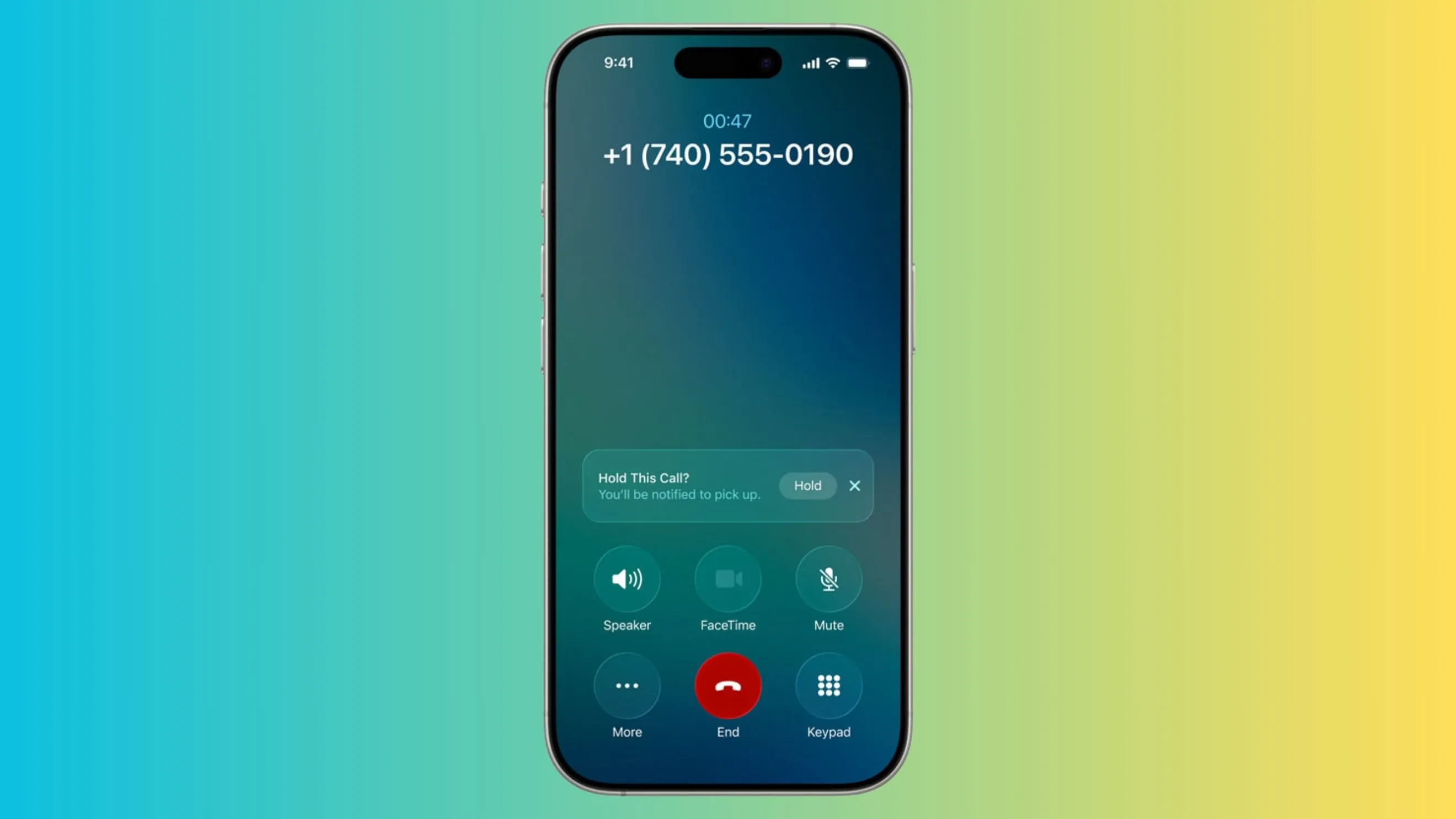 Giao diện tính năng Hold Assist trên iOS 26