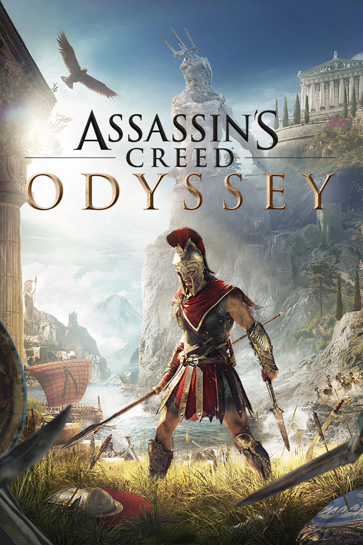 Hình ảnh con tàu Hy Lạp cổ và phong cảnh Aegean từ game Assassin's Creed Odyssey, tái hiện cuộc Chiến tranh Peloponnesian.