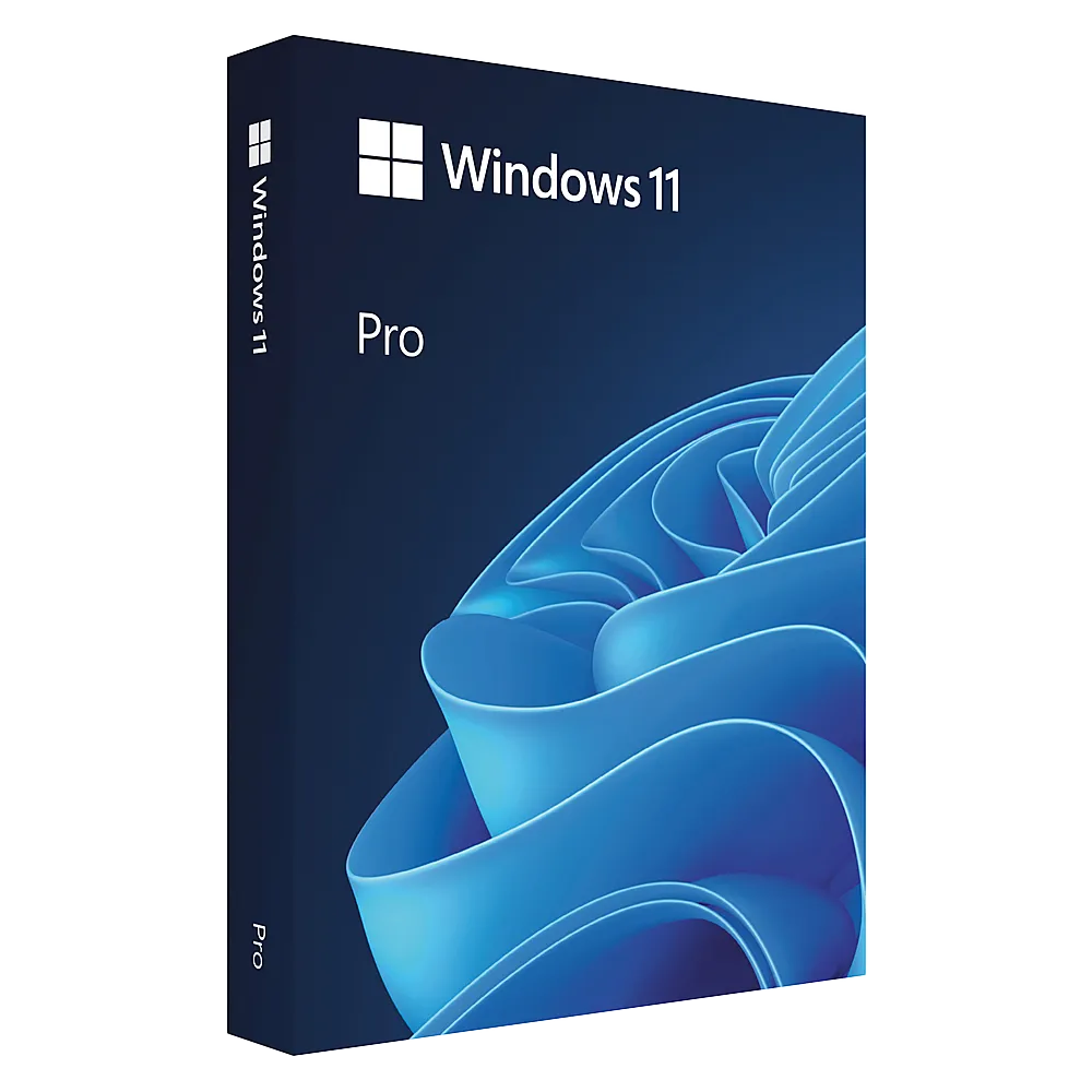 Hình ảnh hộp sản phẩm Windows 11 Pro minh họa cho bản quyền phần mềm