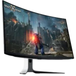 Màn hình gaming cong Alienware AW3225QF QD-OLED 4K 240Hz từ góc nhìn phía trước.