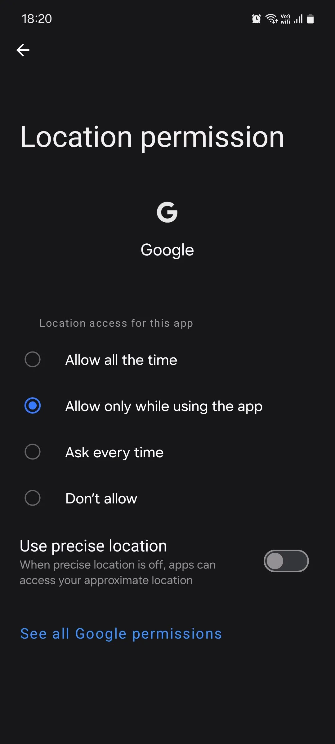 Cài đặt quyền truy cập vị trí trên Samsung One UI