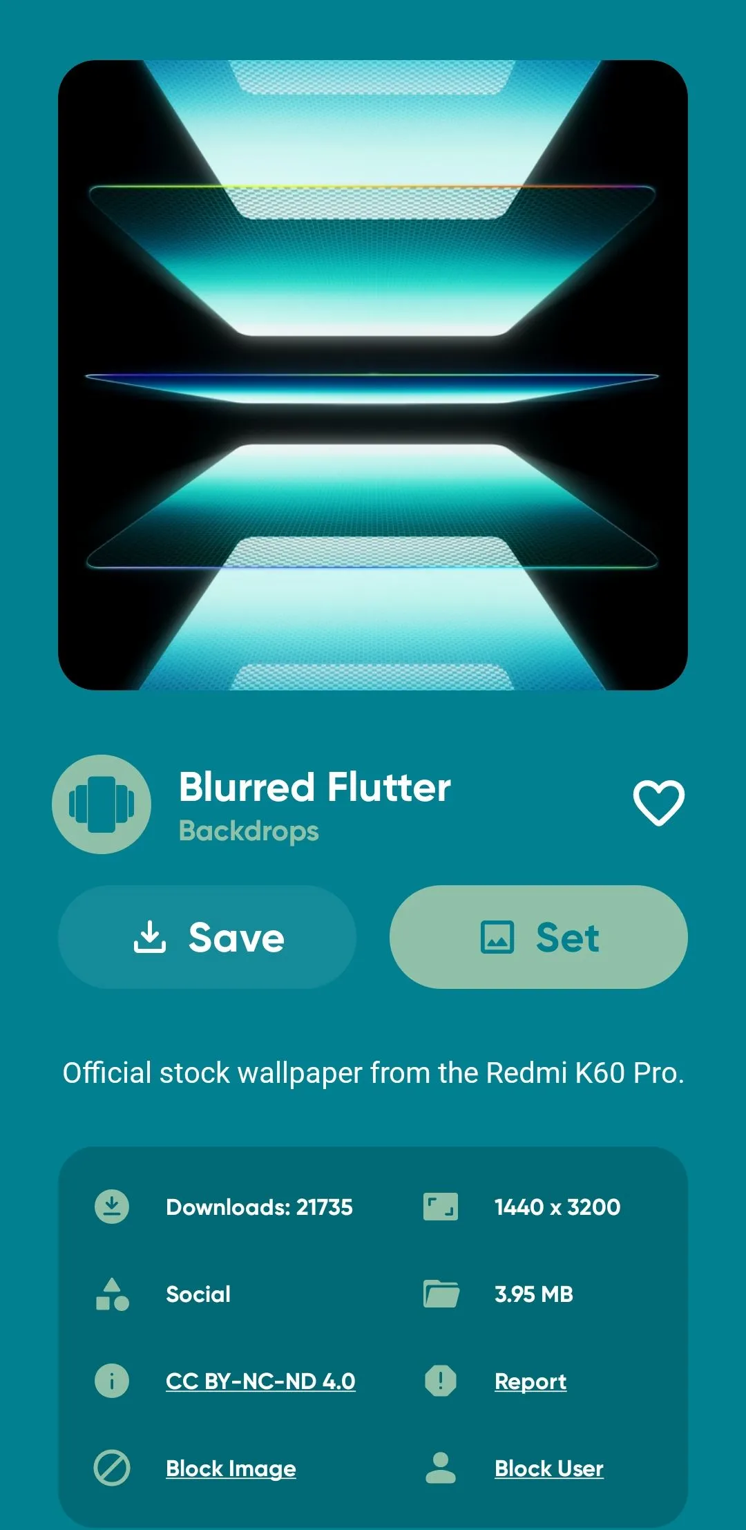 Menu ứng dụng hình nền Backdrops với các danh mục trên Android