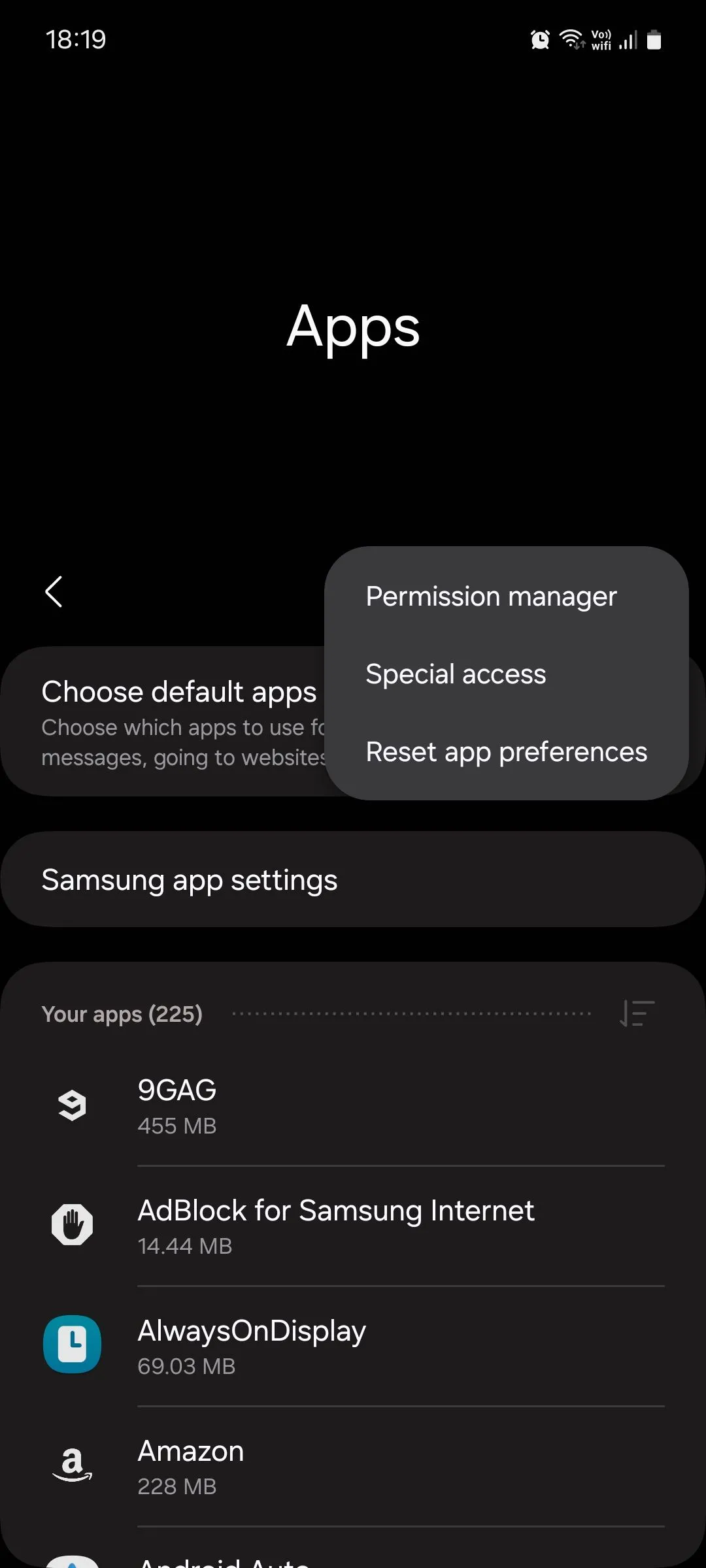 Menu Ứng dụng trong giao diện Samsung Galaxy One UI