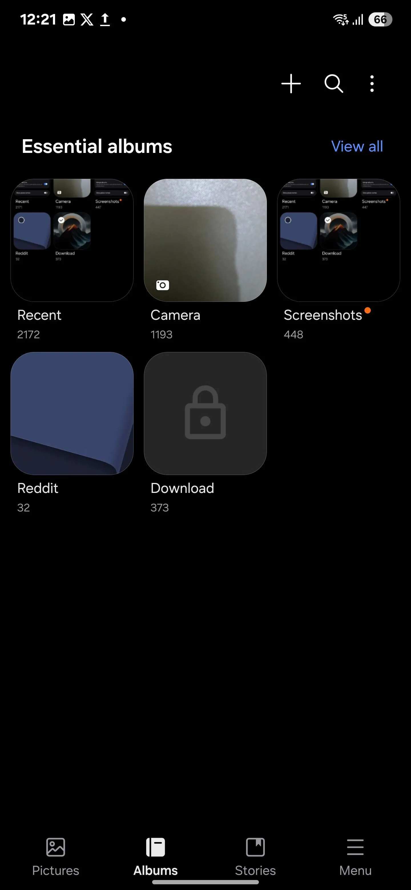 Album đã khóa trong Samsung Gallery hiển thị biểu tượng khóa
