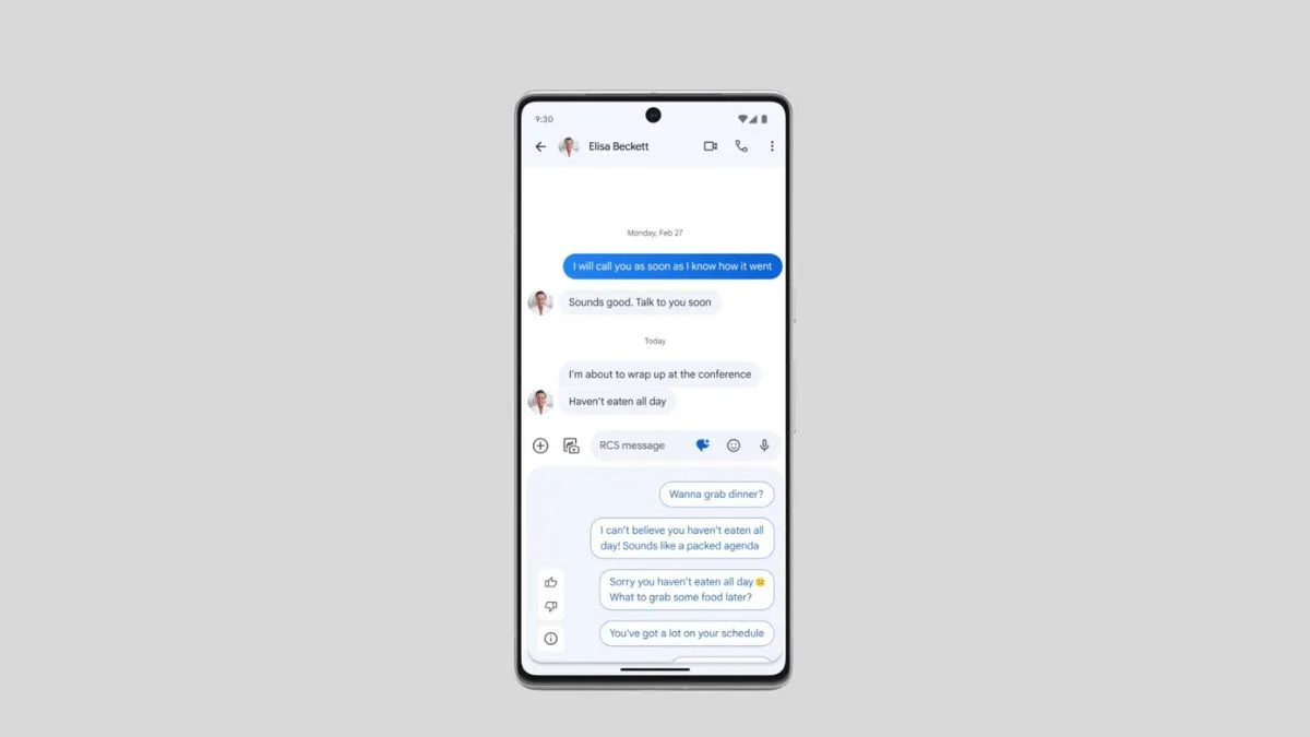 Ảnh chụp màn hình tính năng Magic Compose trong Google Messages trên Android, minh họa khả năng nhắn tin nâng cao