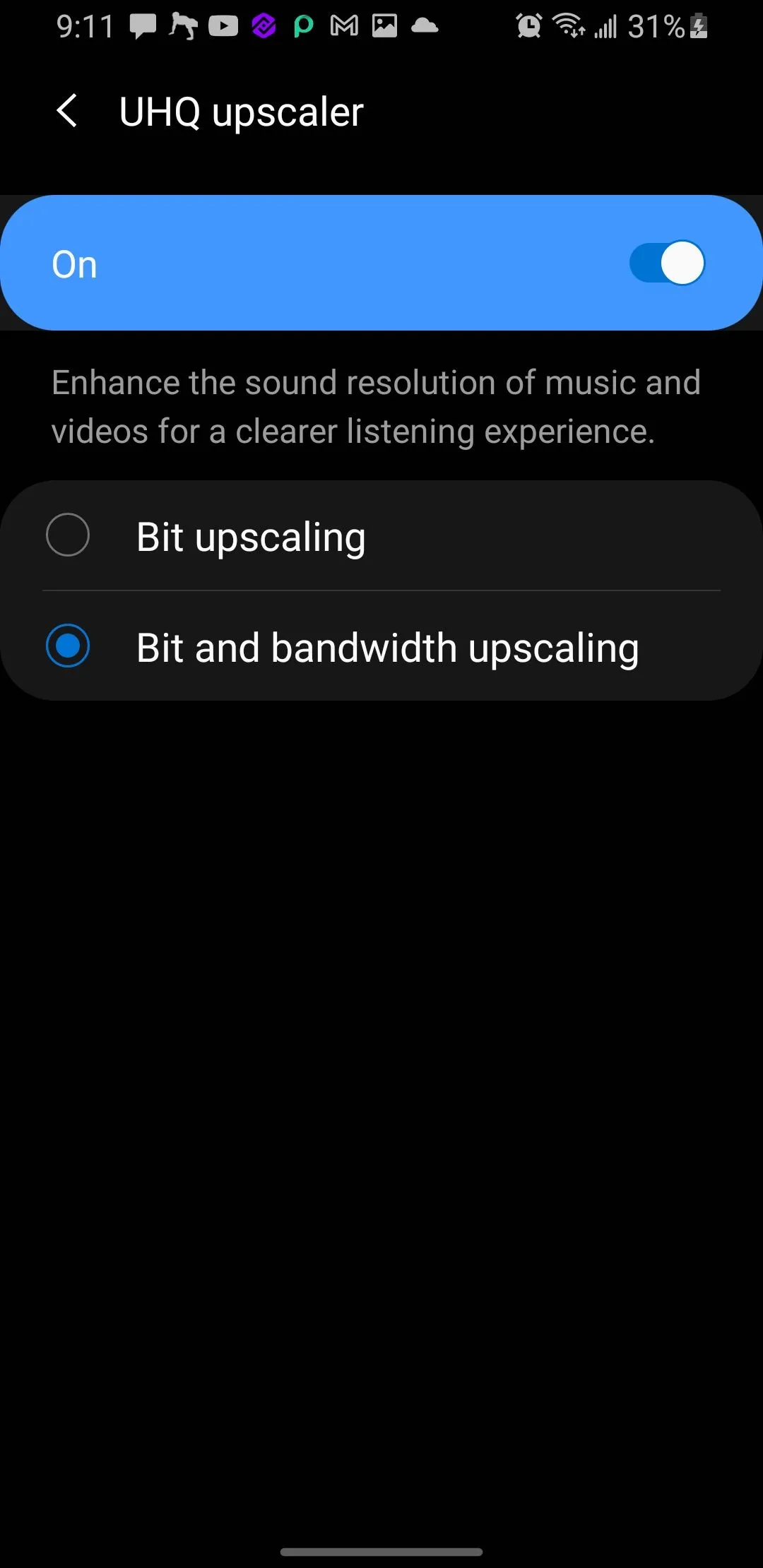 Ảnh chụp màn hình tùy chọn UHQ Upscaler