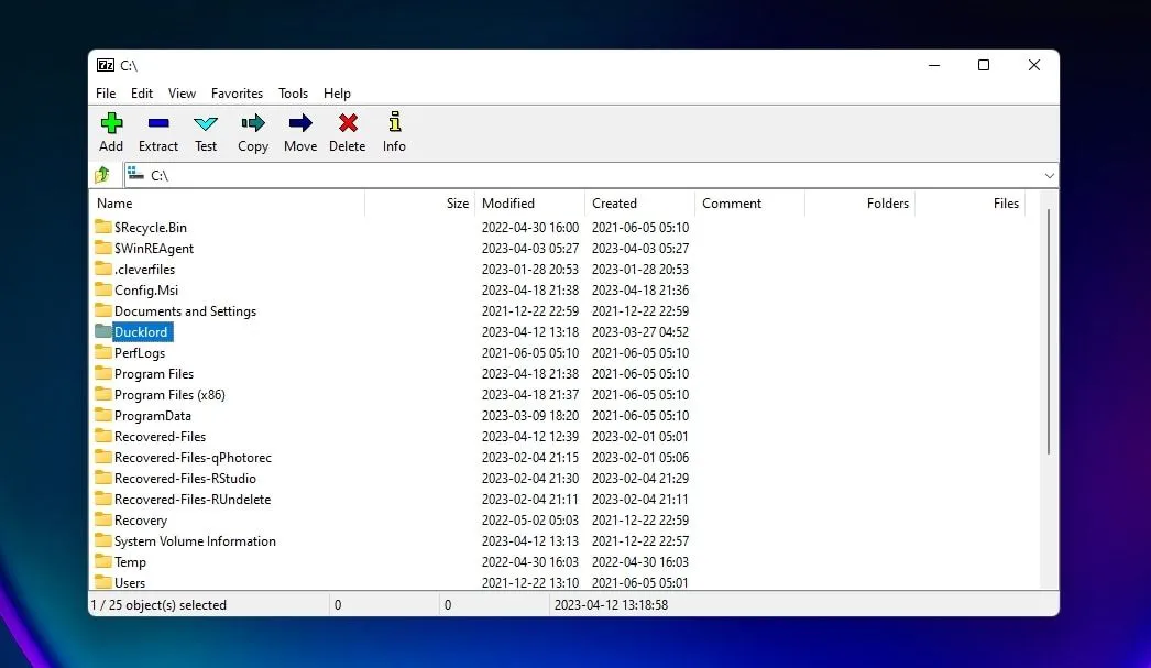 Biểu tượng 7-Zip, phần mềm nén và giải nén file đa định dạng miễn phí cho Windows.