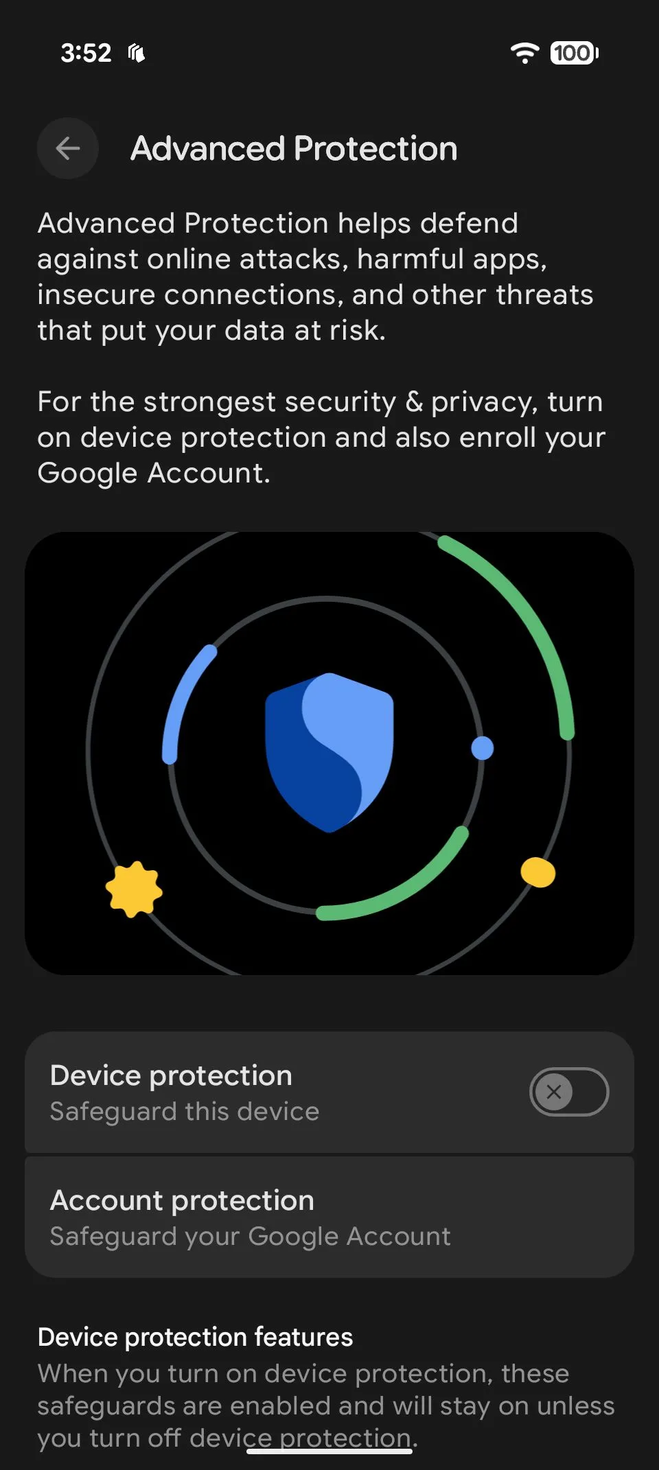 Các bước kích hoạt Advanced Protection trong cài đặt Android 16