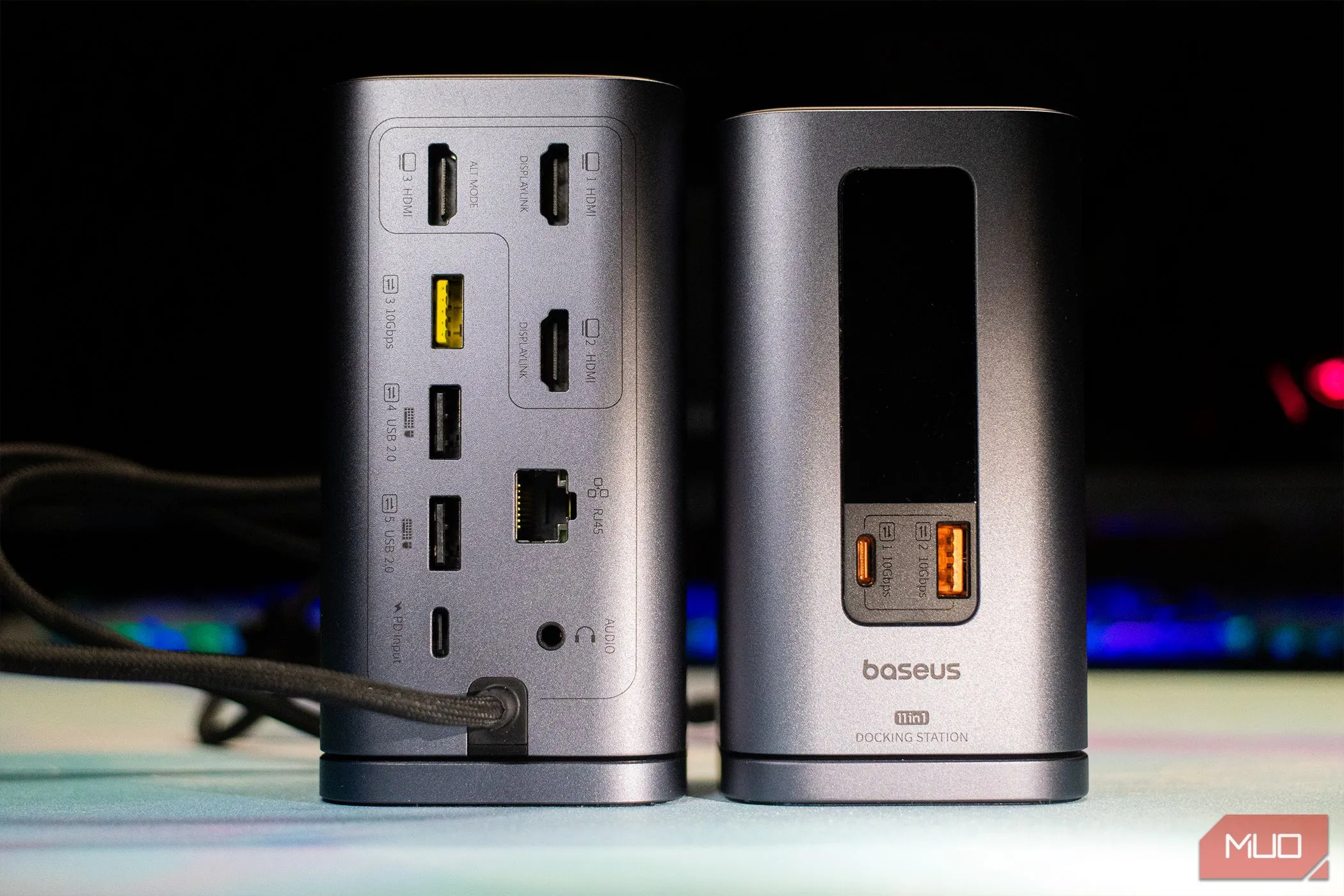 Các cổng phía sau của phiên bản Docking Station Baseus Spacemate 11-in-1 dành cho Mac, bao gồm cổng USB-A 2.0 và HDMI