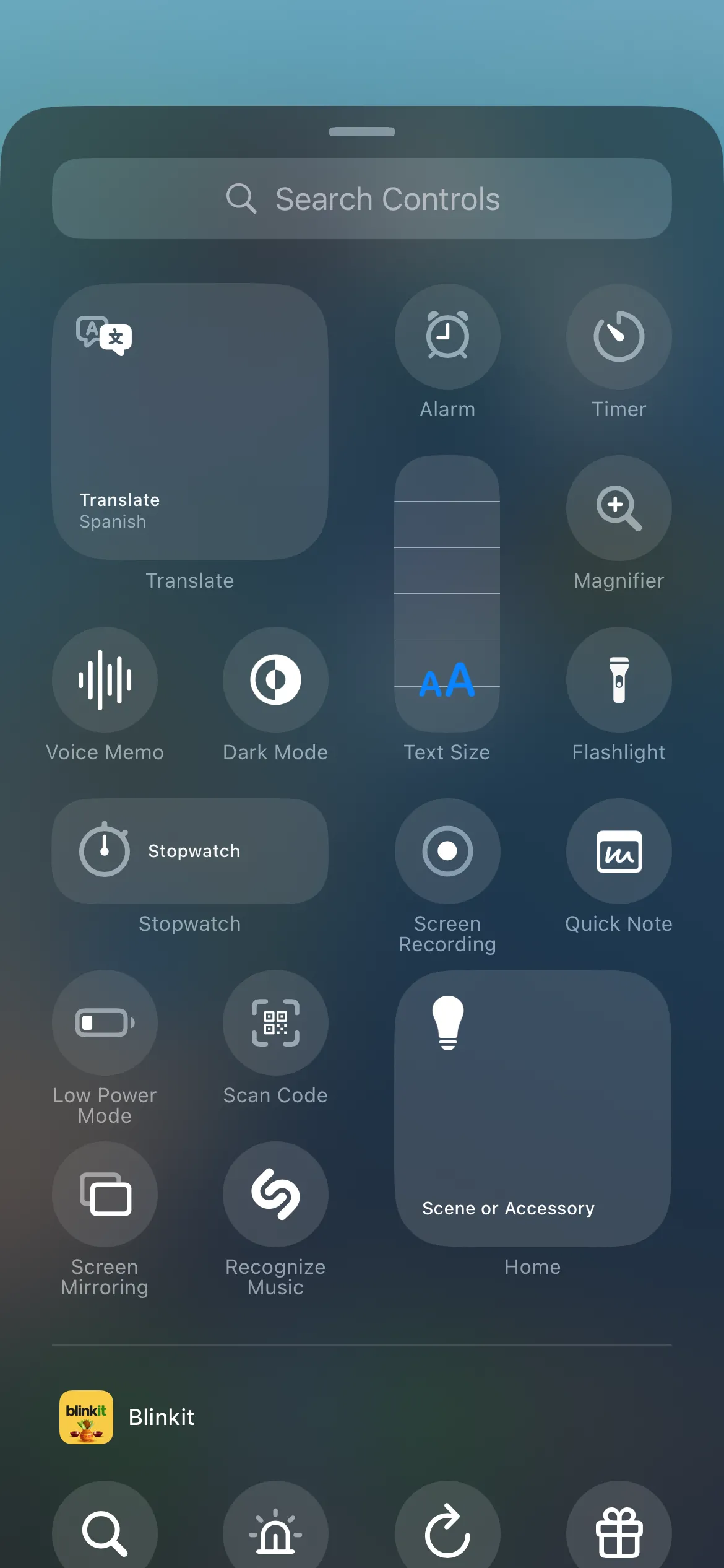 Các tùy chọn điều khiển trong Trung tâm điều khiển iPhone