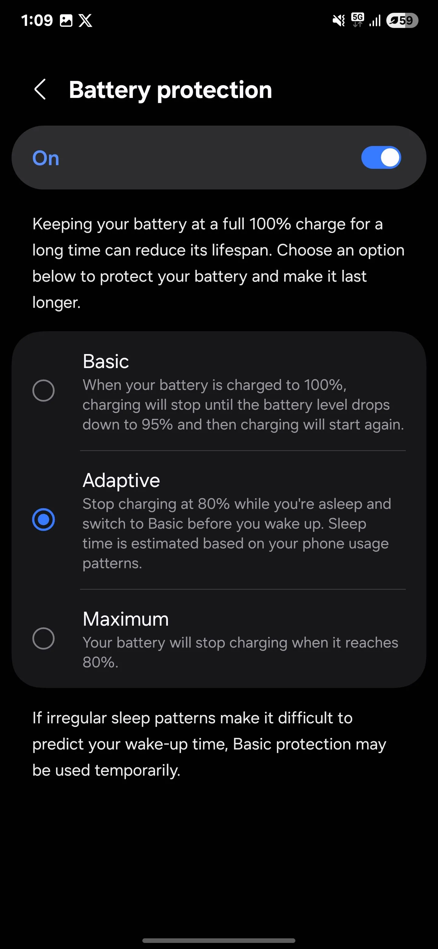 Cài đặt bảo vệ pin ở chế độ Thích ứng trên Samsung Galaxy