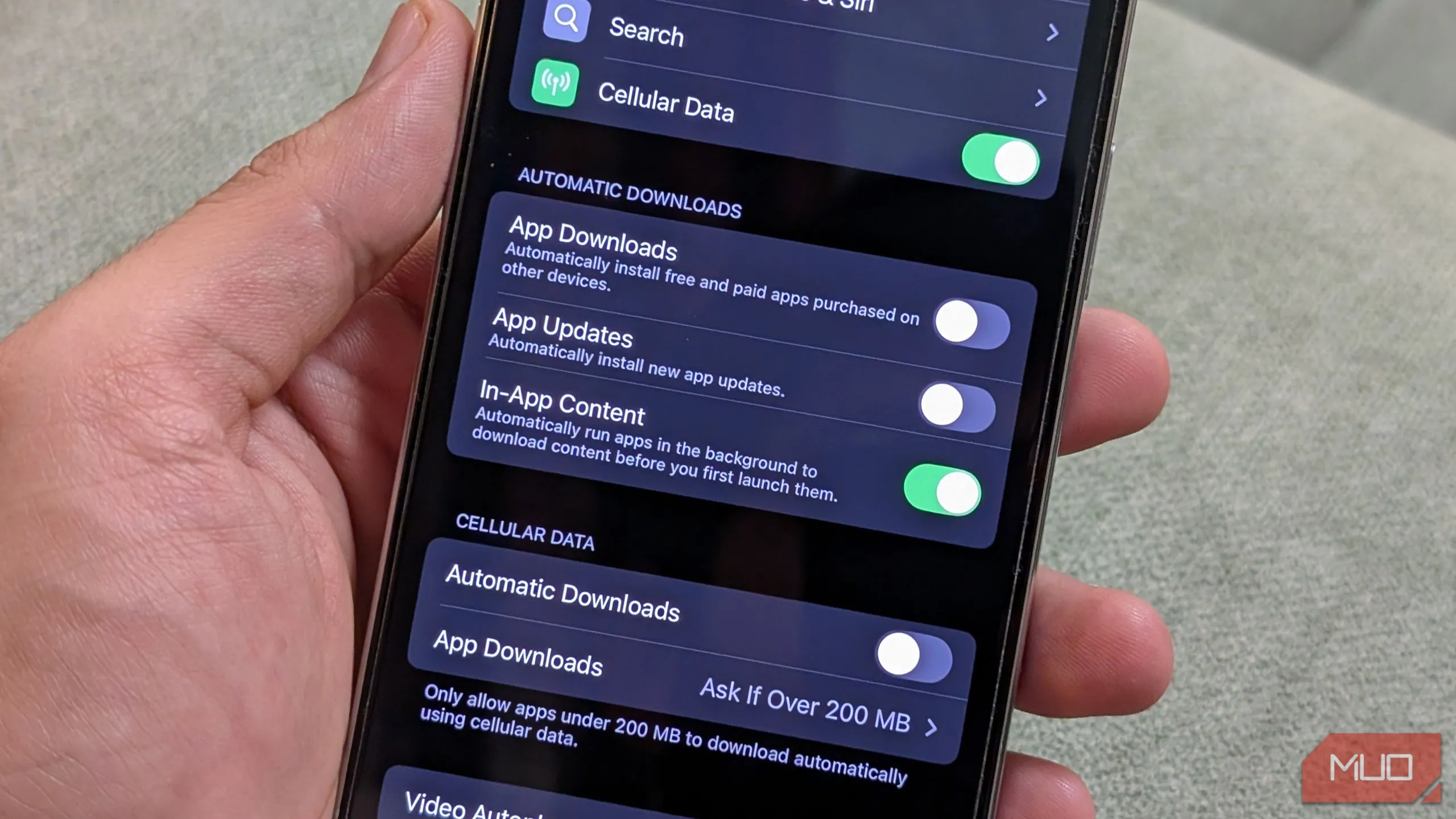Cài đặt di động trong App Store giúp tiết kiệm dung lượng 4G