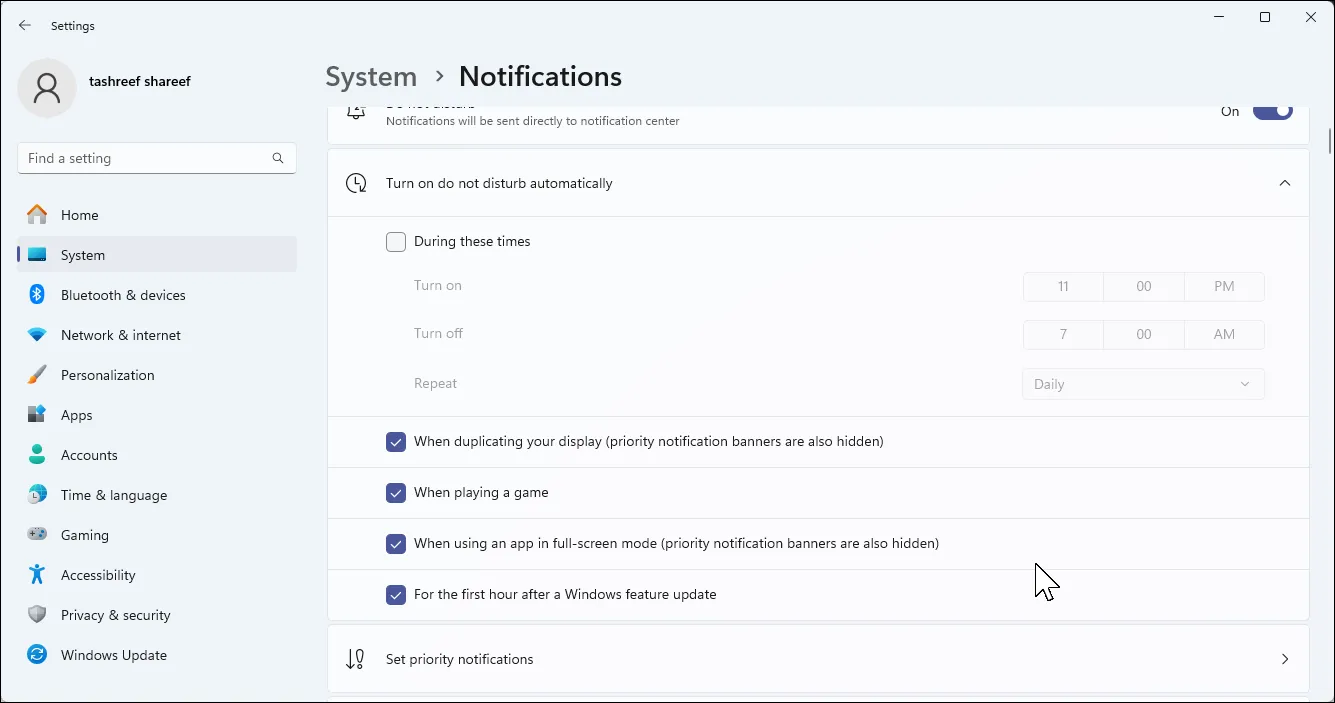 Cài đặt quản lý thông báo của ứng dụng trên Windows 11