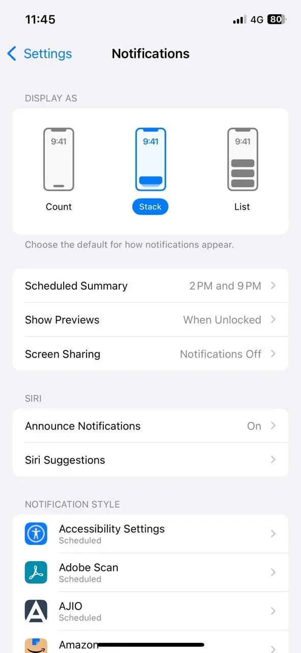 Cài đặt thông báo trên iPhone, hiển thị tùy chọn Show Previews
