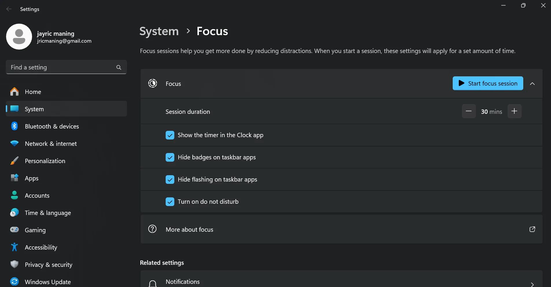 Cấu hình cài đặt Focus Assist trên Windows để kiểm soát thông báo và thời gian tập trung