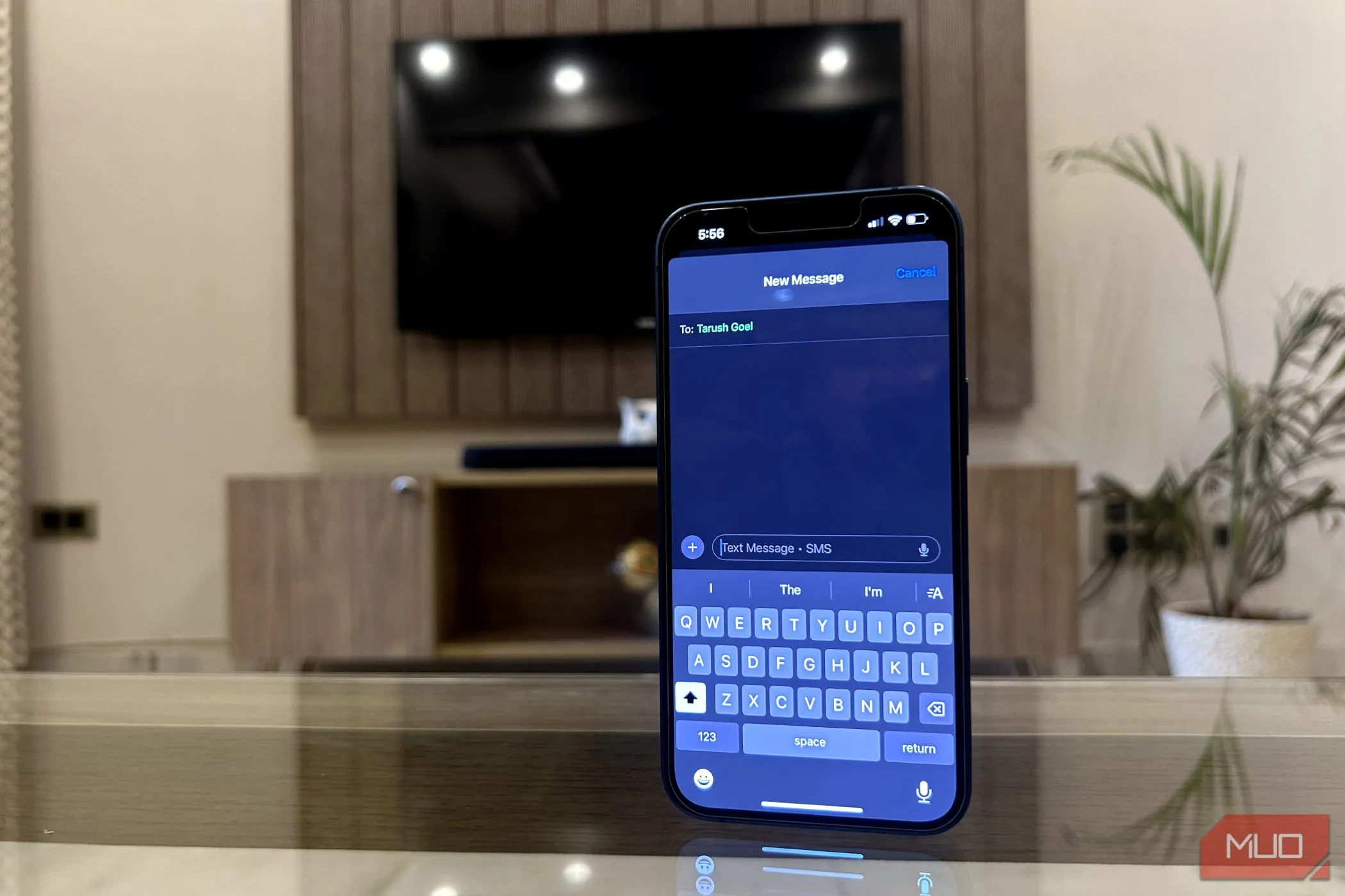 Chiếc iPhone đang mở ứng dụng Tin nhắn, gửi đi một tin nhắn SMS, biểu tượng cho công nghệ cũ mà RCS đang cố gắng nâng cấp.