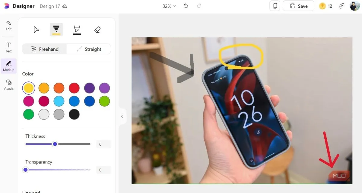 Chú thích hình ảnh trong Microsoft Designer