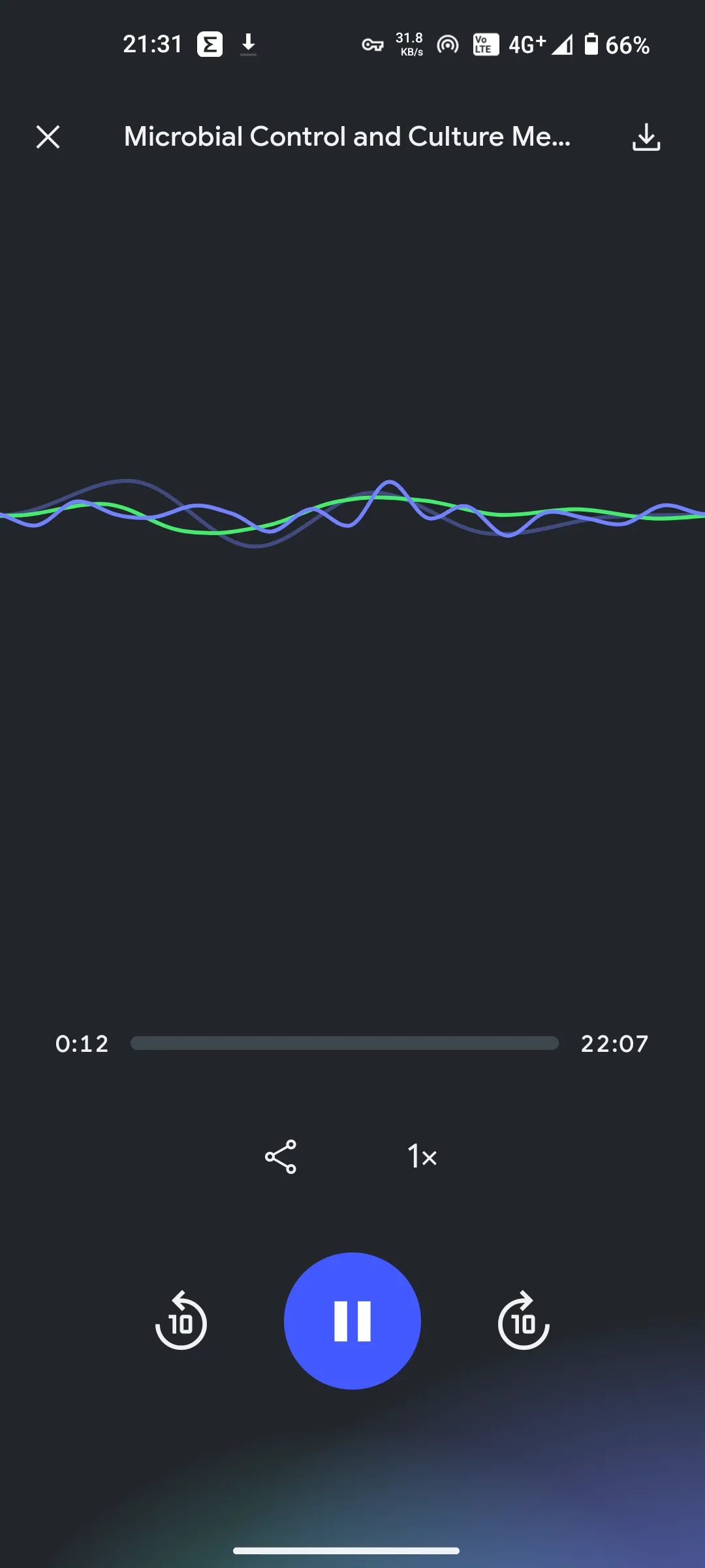 Chức năng Audio Overview đang phát trên NotebookLM với giao diện động