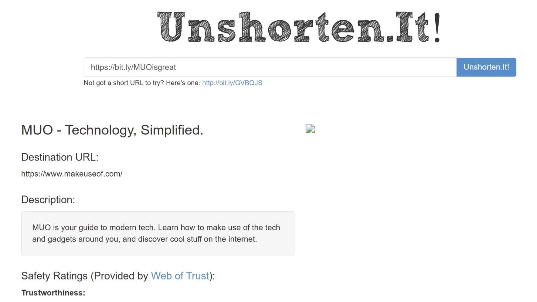 Công cụ Unshorten.it hiển thị URL đích của một link rút gọn, giúp kiểm tra an toàn.