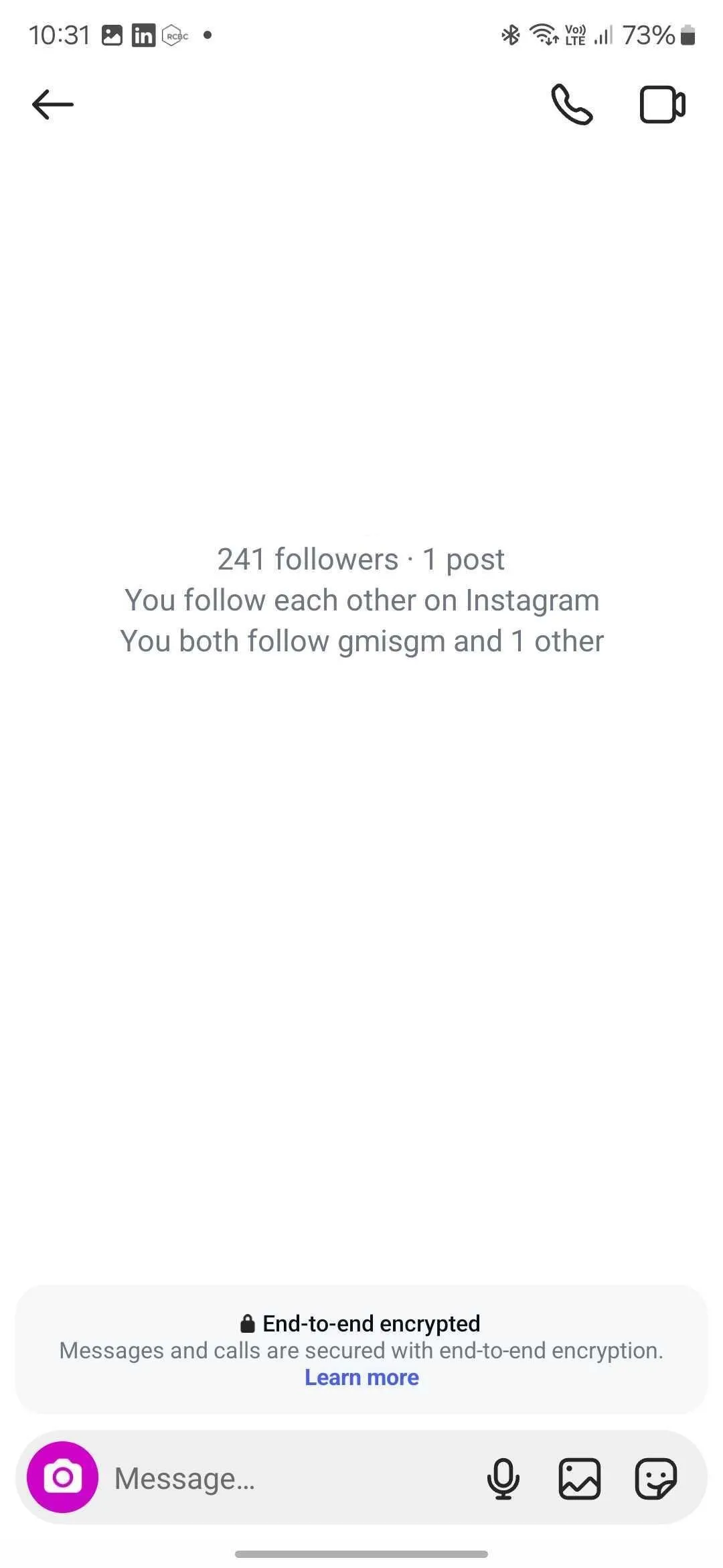 Cuộc trò chuyện Instagram DM đã bật mã hóa đầu cuối