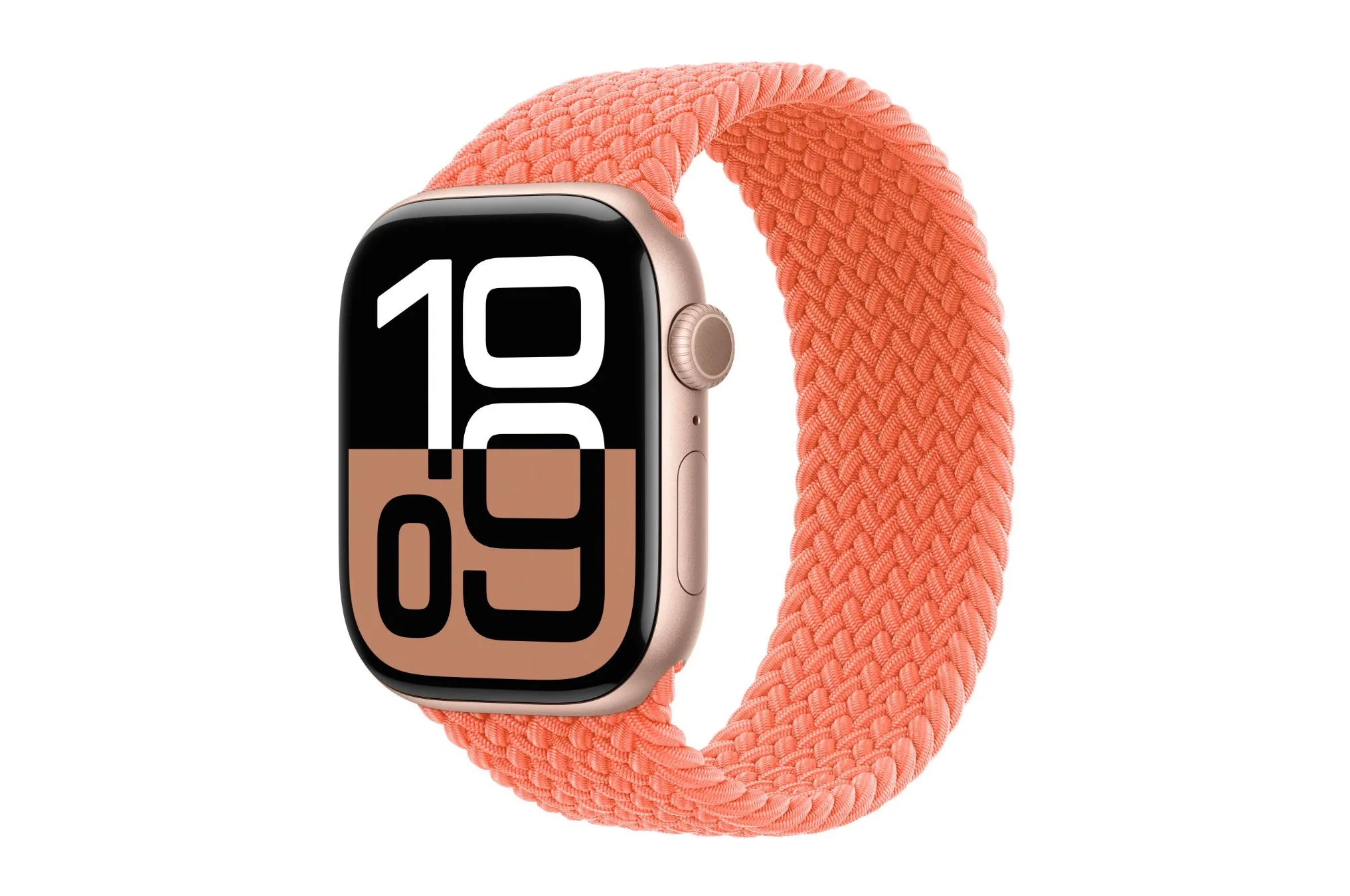 Dây đeo Braided Solo Loop màu Tangerine mới dành cho Apple Watch.