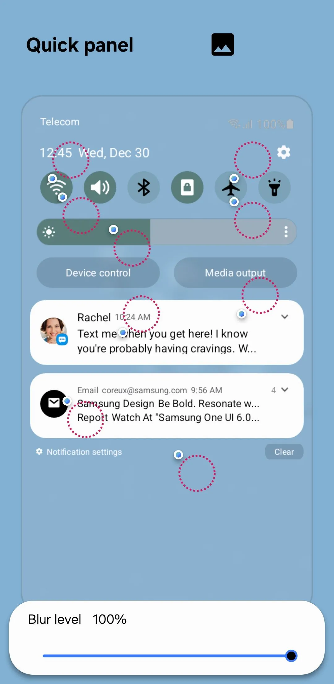 Giao diện module Theme Park của Good Lock cho phép tùy chỉnh bảng cài đặt nhanh trên Samsung Galaxy