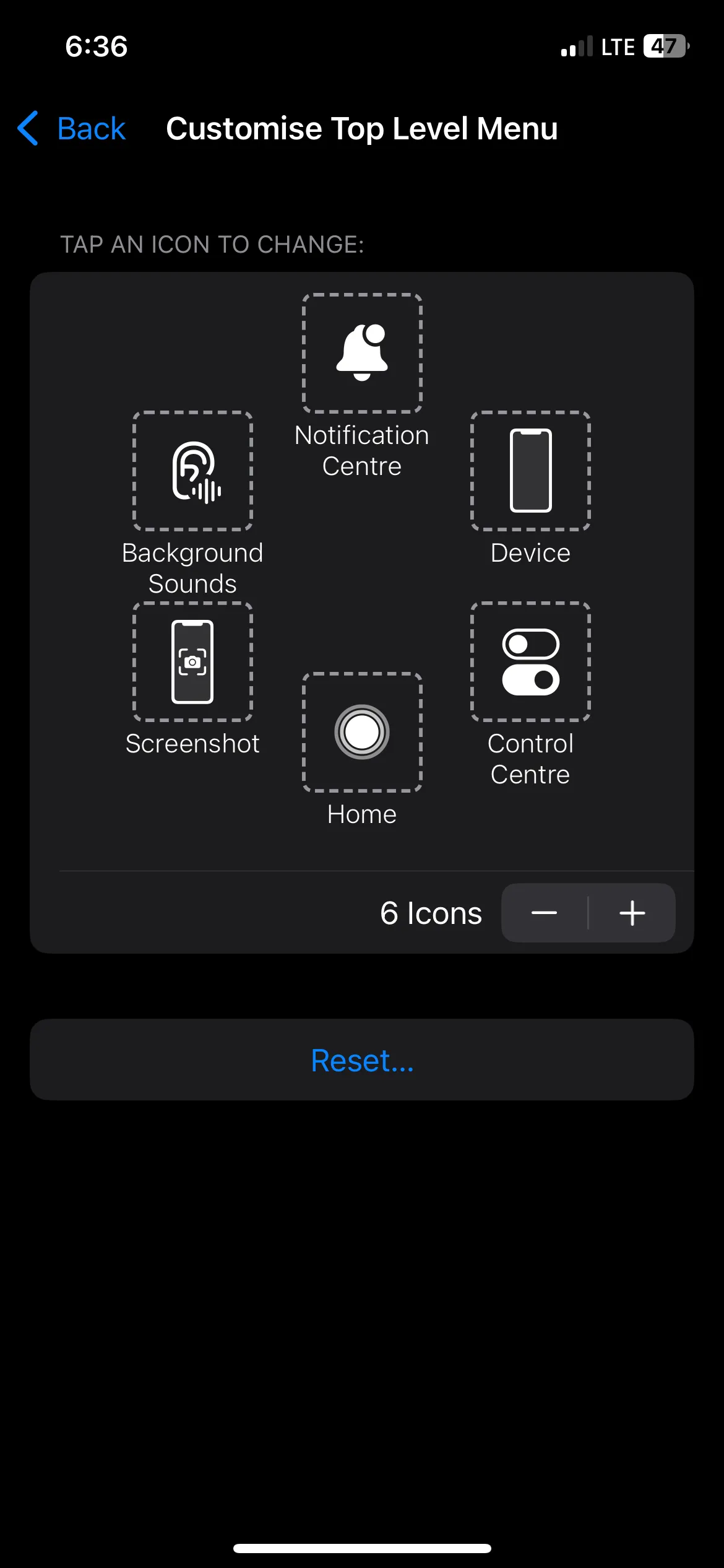 Hành động chụp màn hình được thêm vào AssistiveTouch trên iPhone
