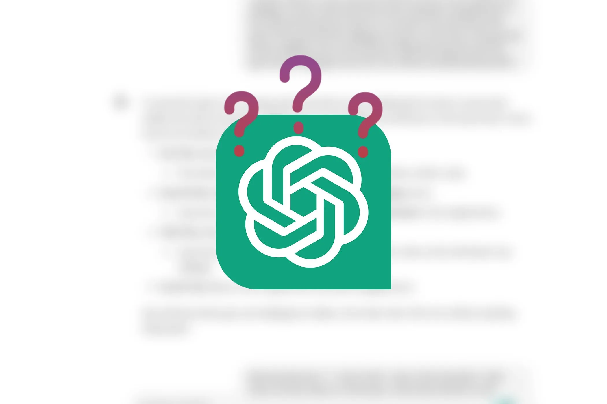 Logo ChatGPT kèm dấu hỏi, gợi ý những câu hỏi mà AI chatbot này gặp khó khăn trong việc trả lời hoặc đưa ra phản hồi không mong muốn