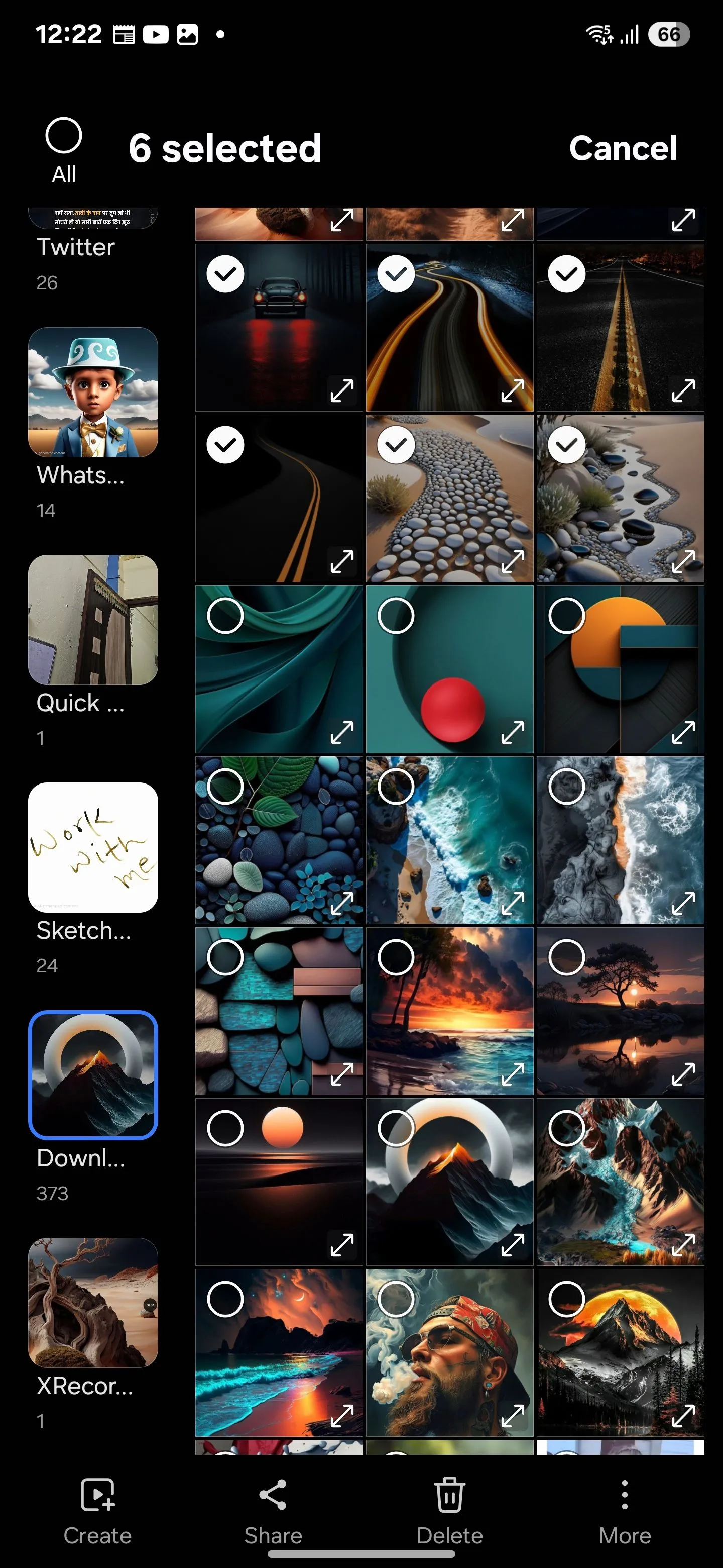Lựa chọn 6 hình ảnh trong Samsung Gallery