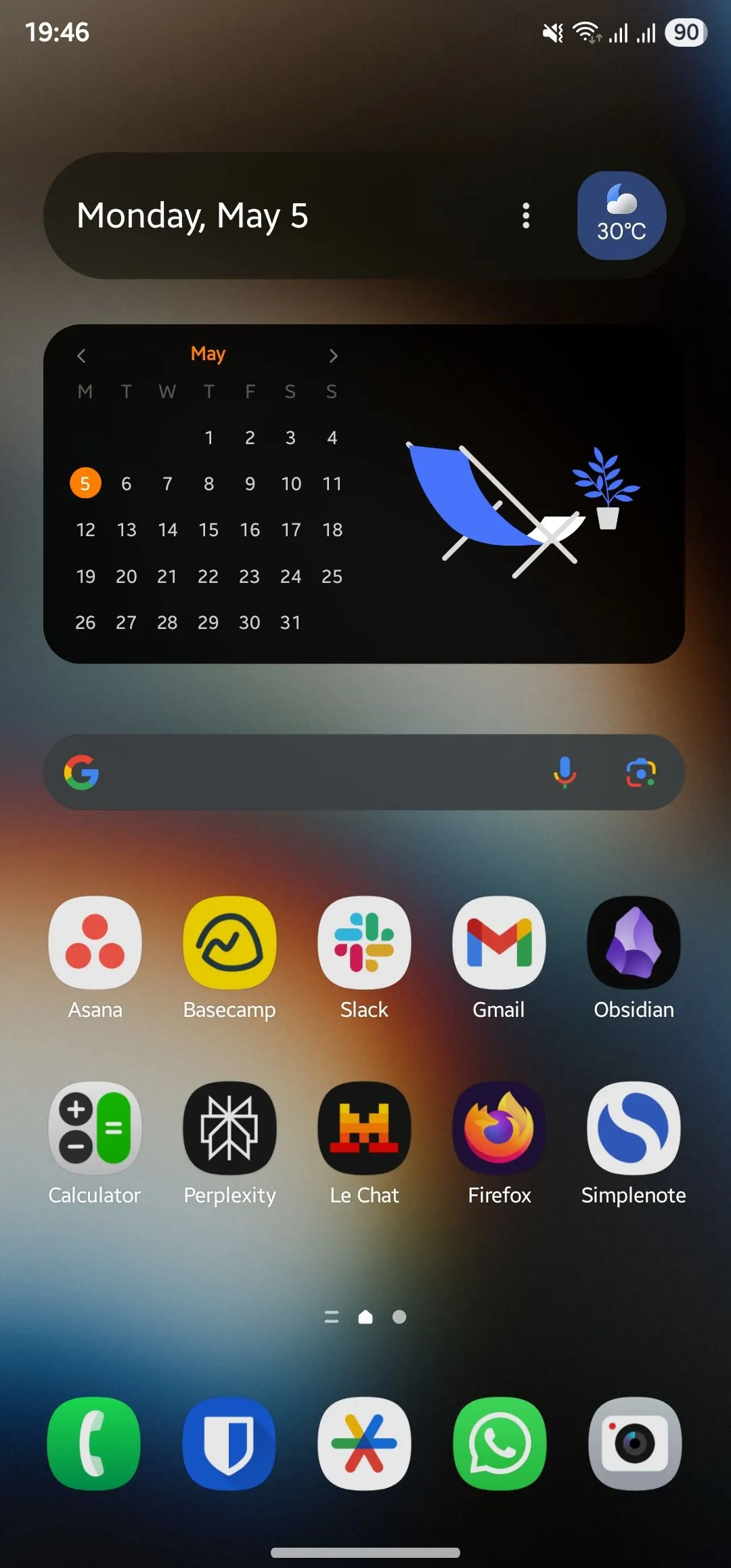 Màn hình chính của điện thoại OnePlus hiển thị các phím tắt ứng dụng sau khi nhấn giữ biểu tượng.