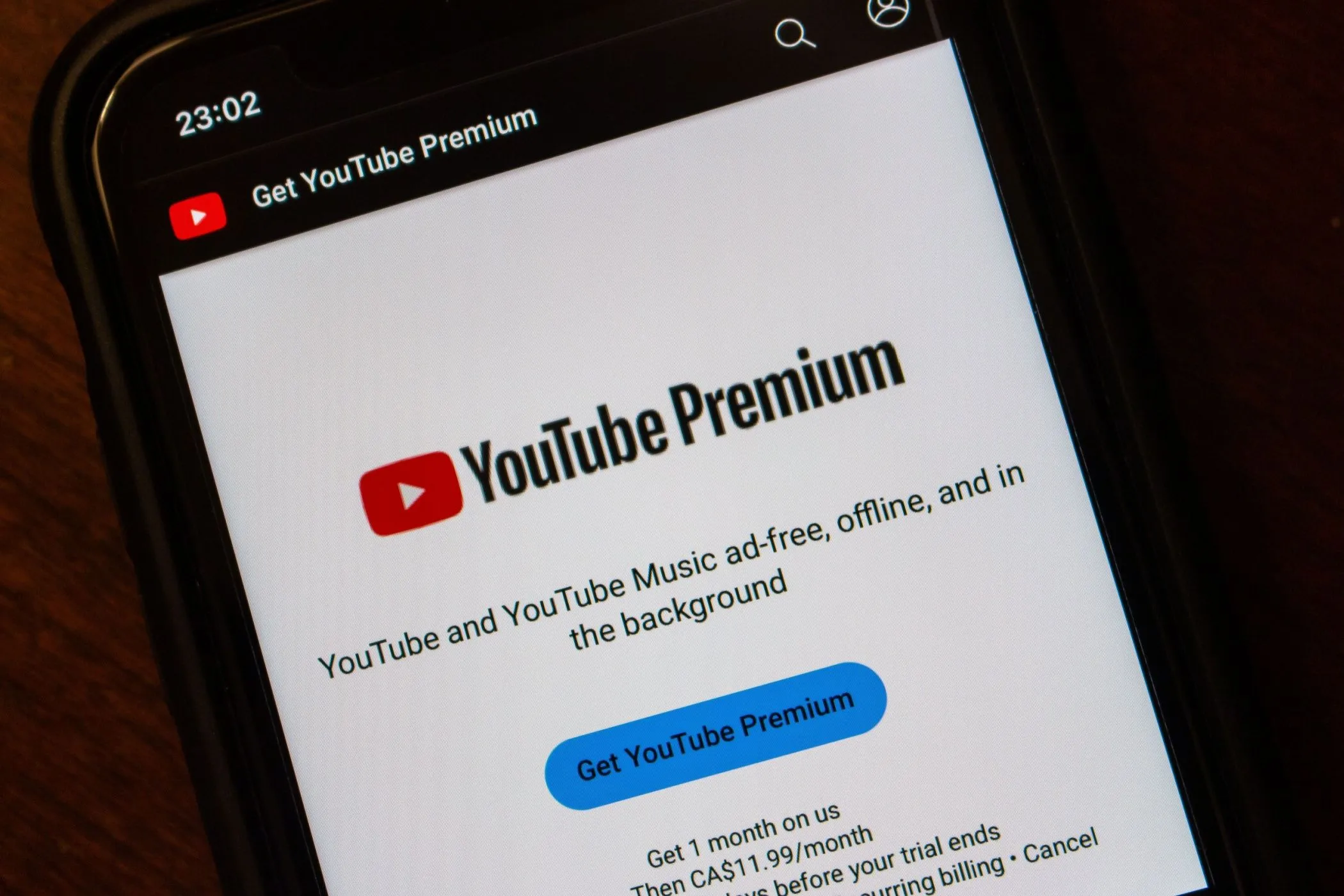 Màn hình thông tin YouTube Premium trên iPhone hiển thị các lợi ích của gói dịch vụ, sau khi đã đăng ký thành công