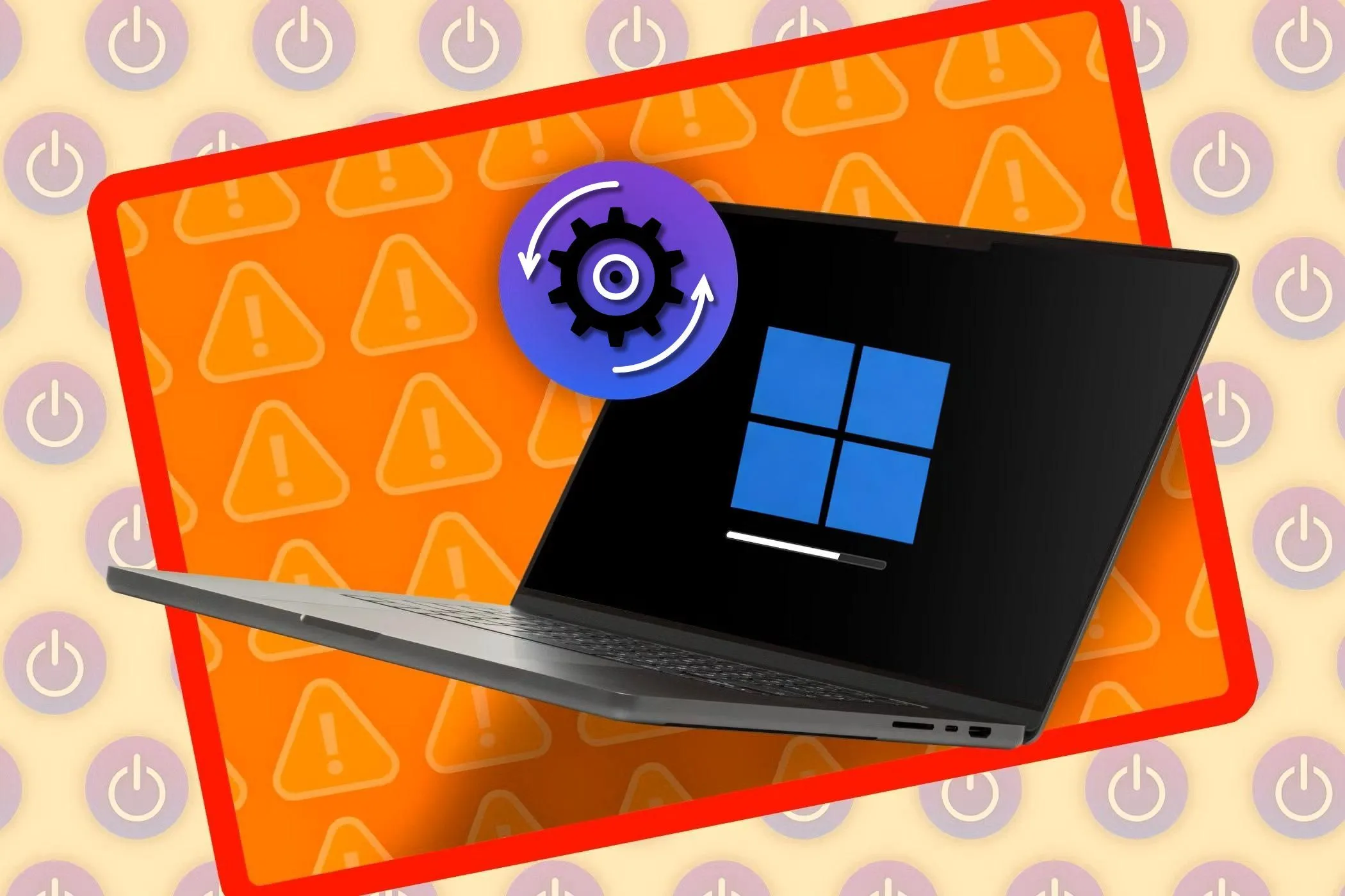 Một chiếc laptop trên màn hình tải với logo Windows và cập nhật