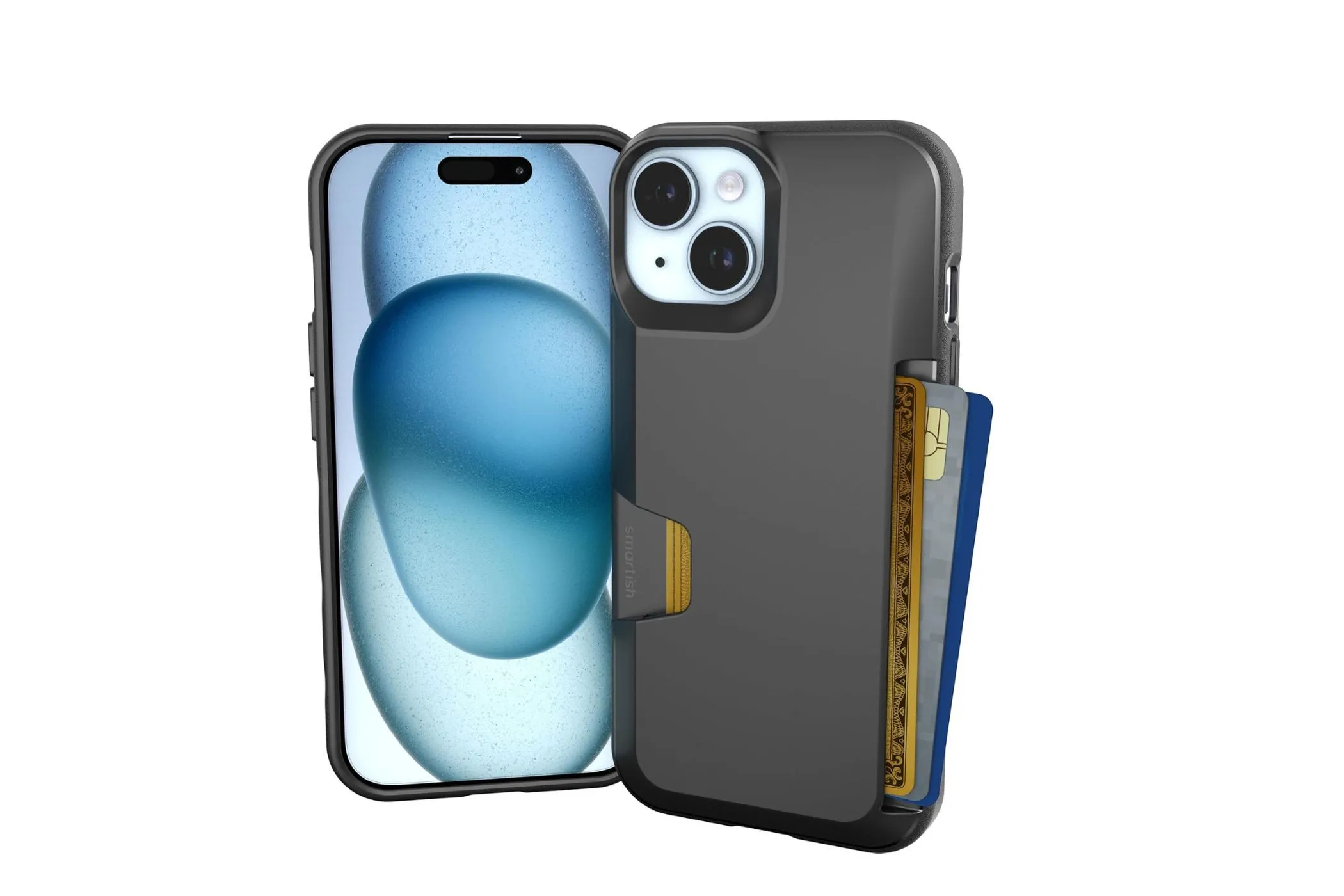 Ốp lưng Smartish Wallet Slayer Vol. 1 tích hợp ví cho iPhone 15 màu xanh