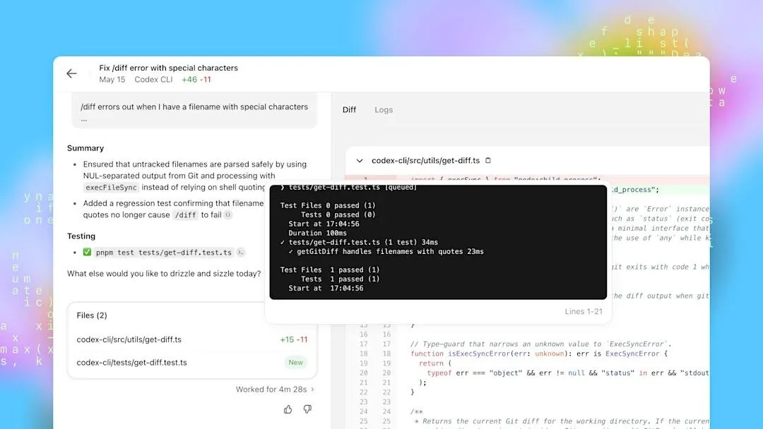 OpenAI Codex chạy thử nghiệm mã trong ChatGPT