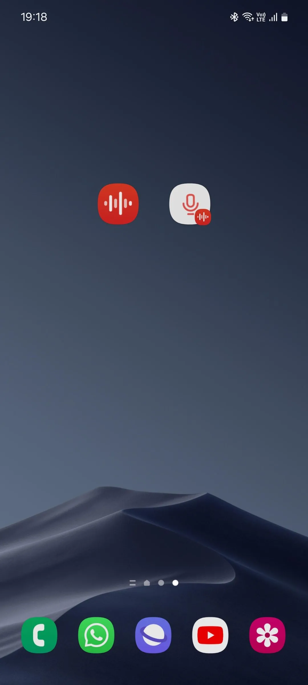 Phím tắt Bắt đầu ghi âm của Samsung Voice Recorder