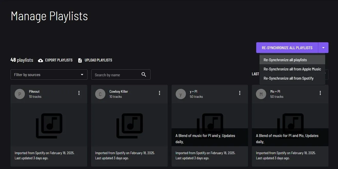 quản lý playlist trong playlists cloud