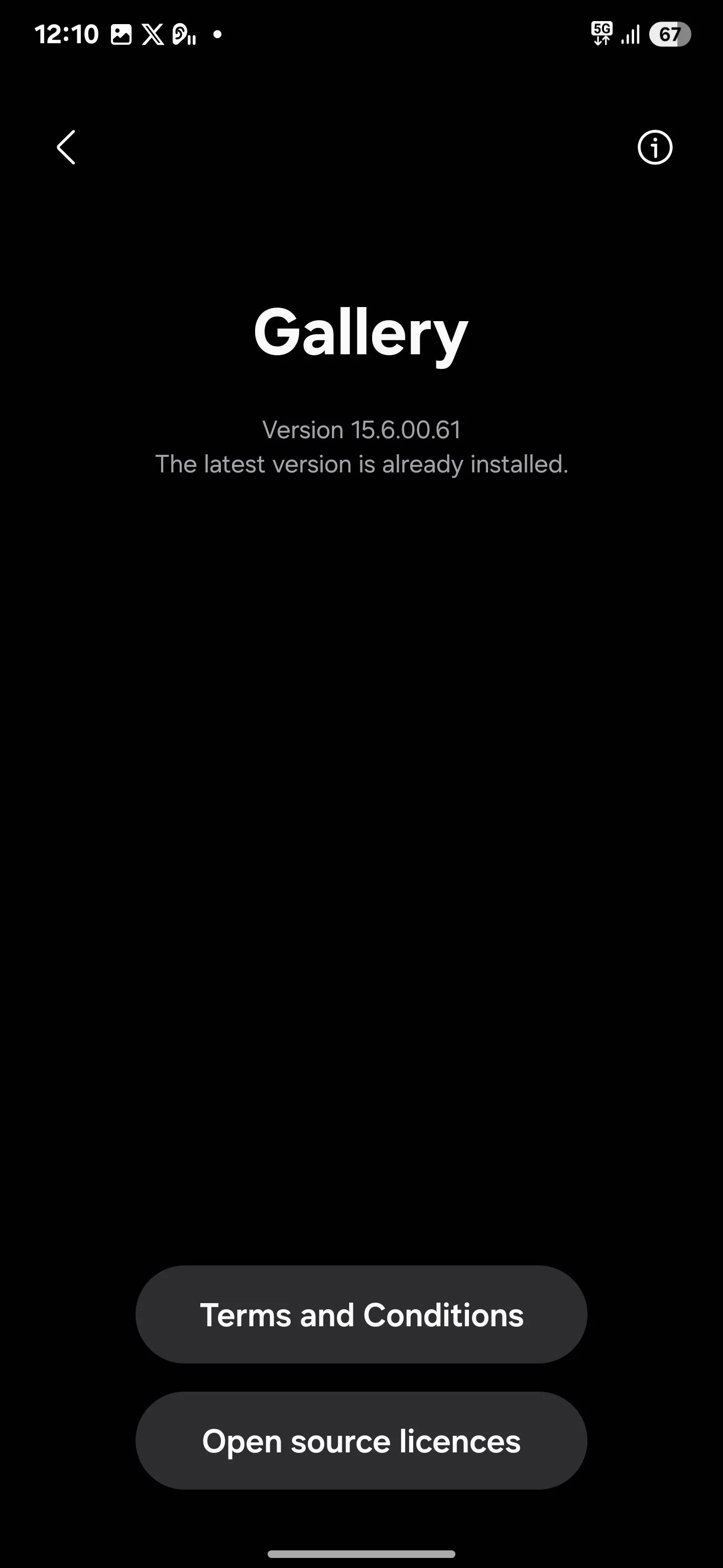 Số phiên bản bản dựng Samsung Gallery với Điều khoản và Điều kiện