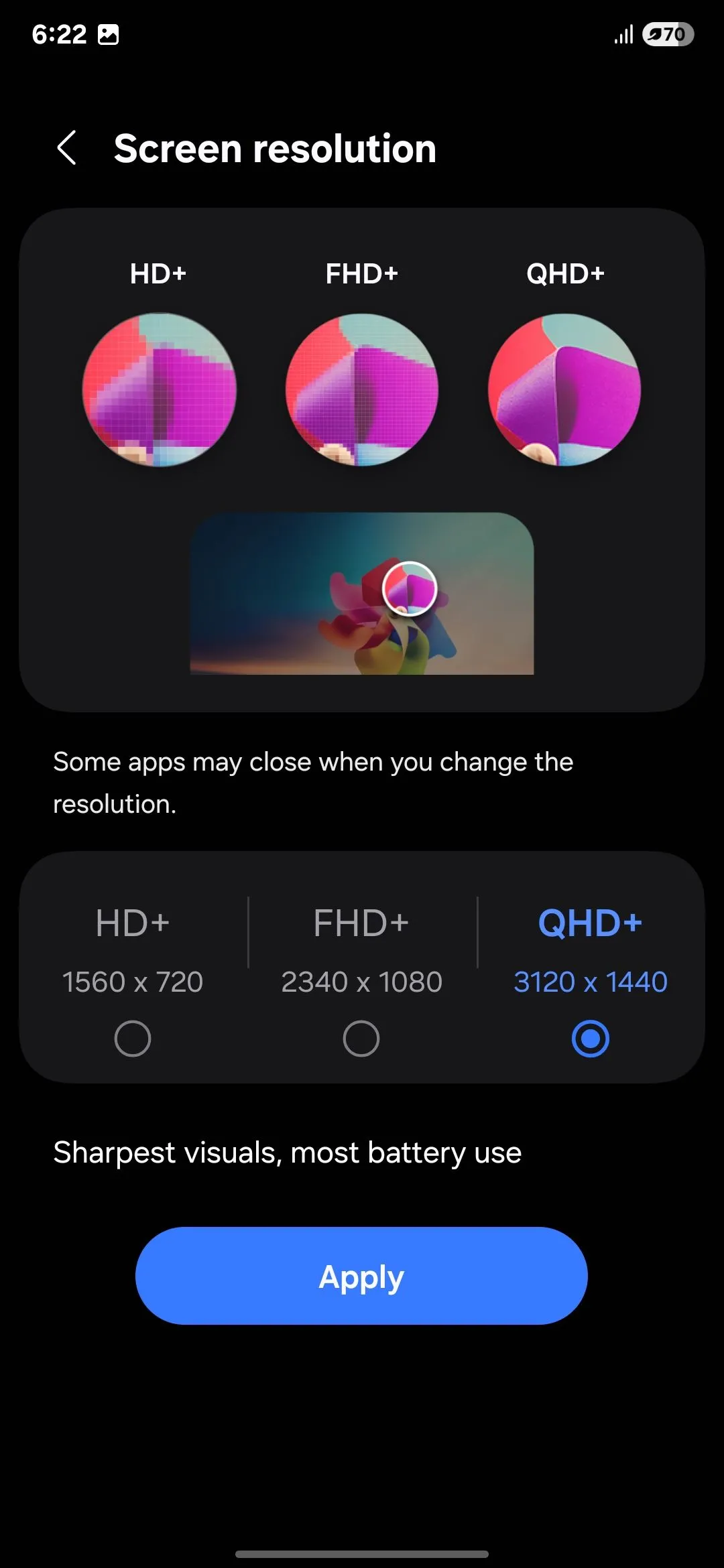 So sánh độ phân giải màn hình FHD+ và QHD+ trên Samsung S25 Ultra