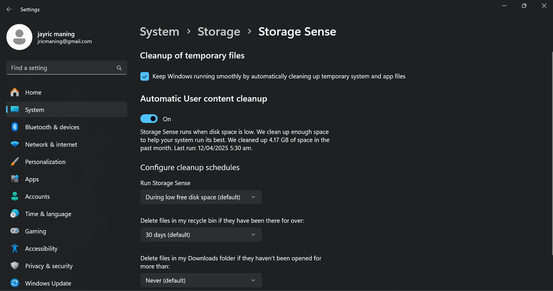 Storage Sense Windows tự động giải phóng 4GB dung lượng ổ đĩa