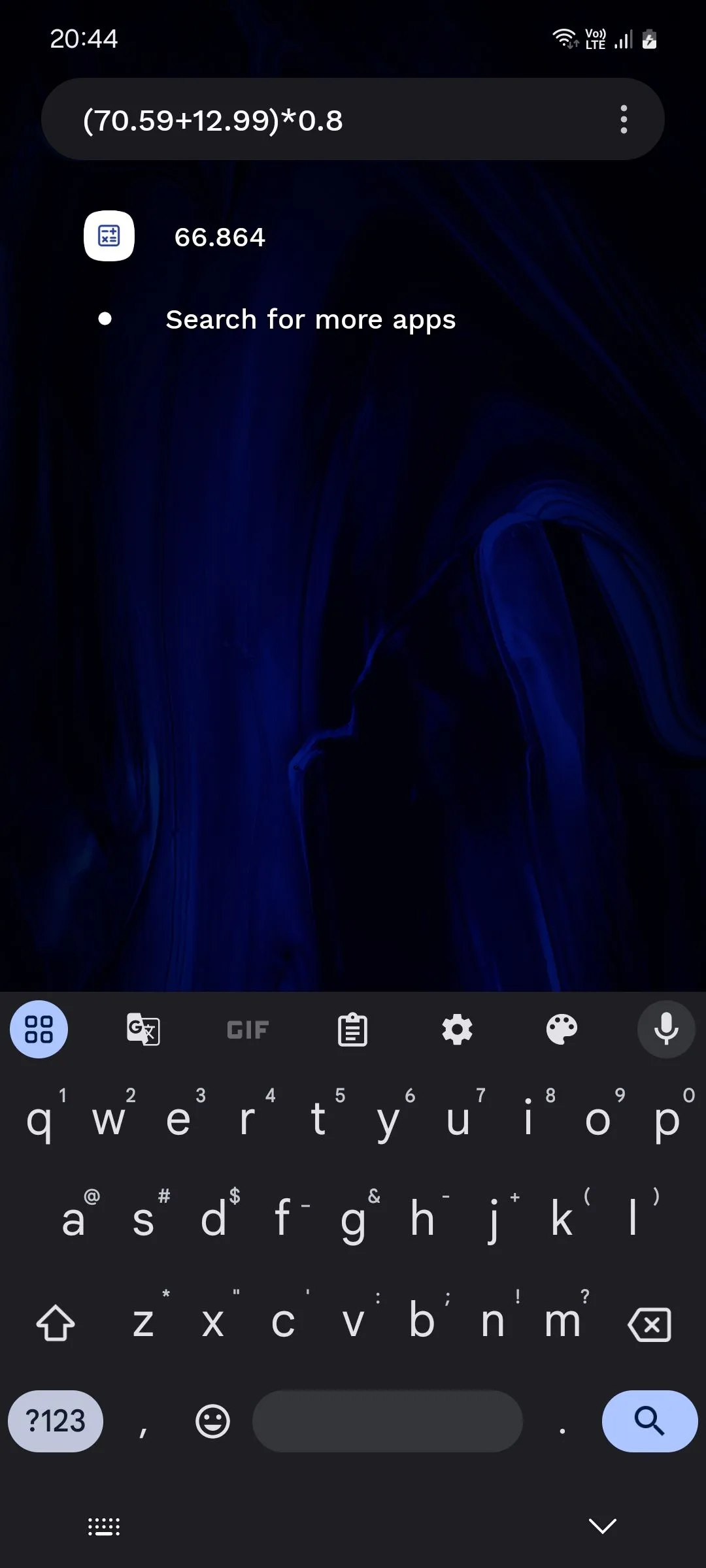 Thanh tìm kiếm của Niagara Launcher tích hợp máy tính tiện lợi
