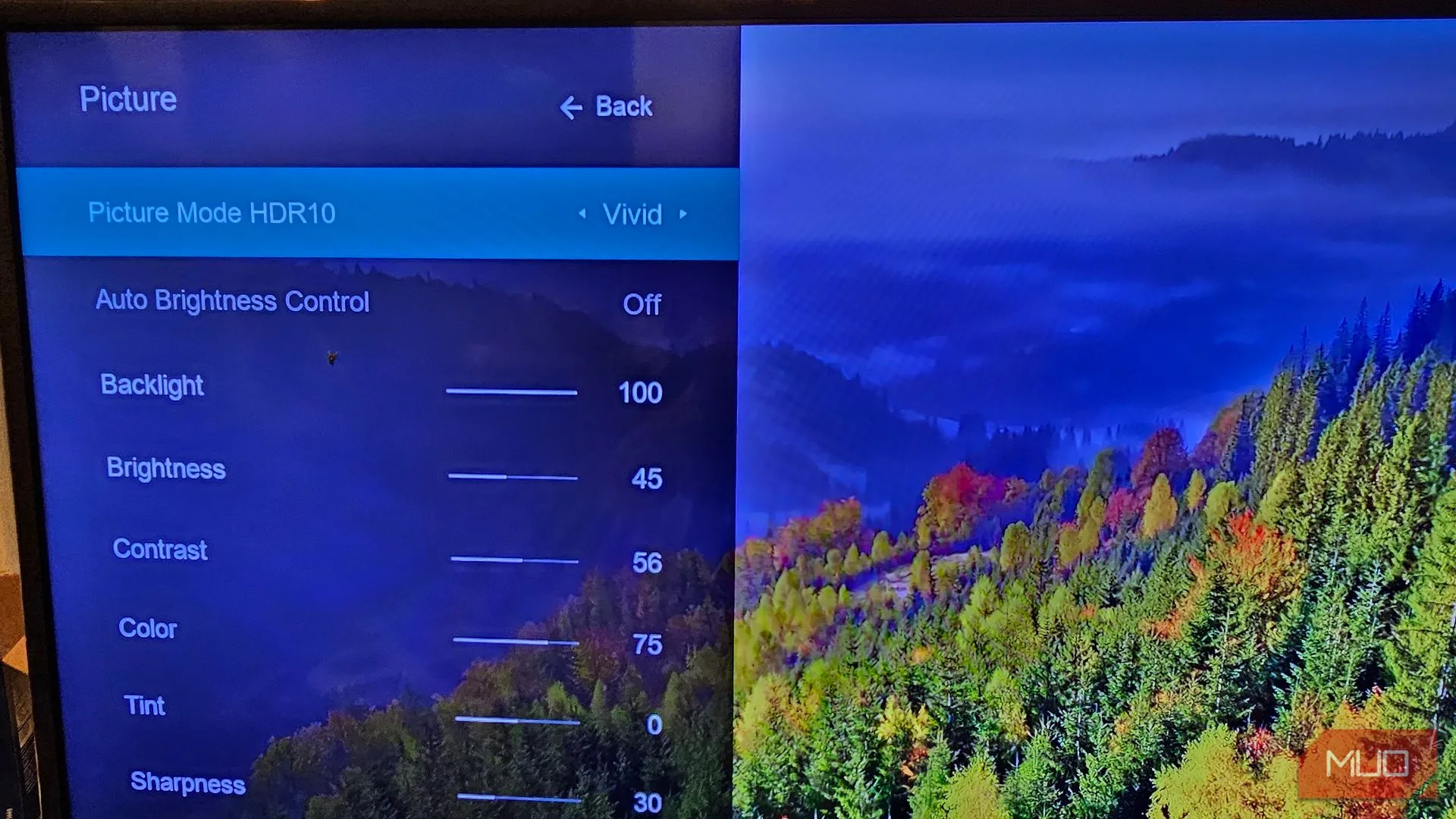 Thay đổi Chế độ hình ảnh HDR10 sang Sống động trong cài đặt hình ảnh của Smart TV Vizio.