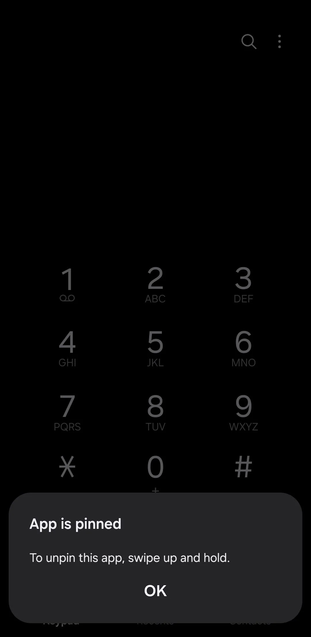 Thông báo ứng dụng đã ghim trên điện thoại Android, biểu tượng ghim ứng dụng