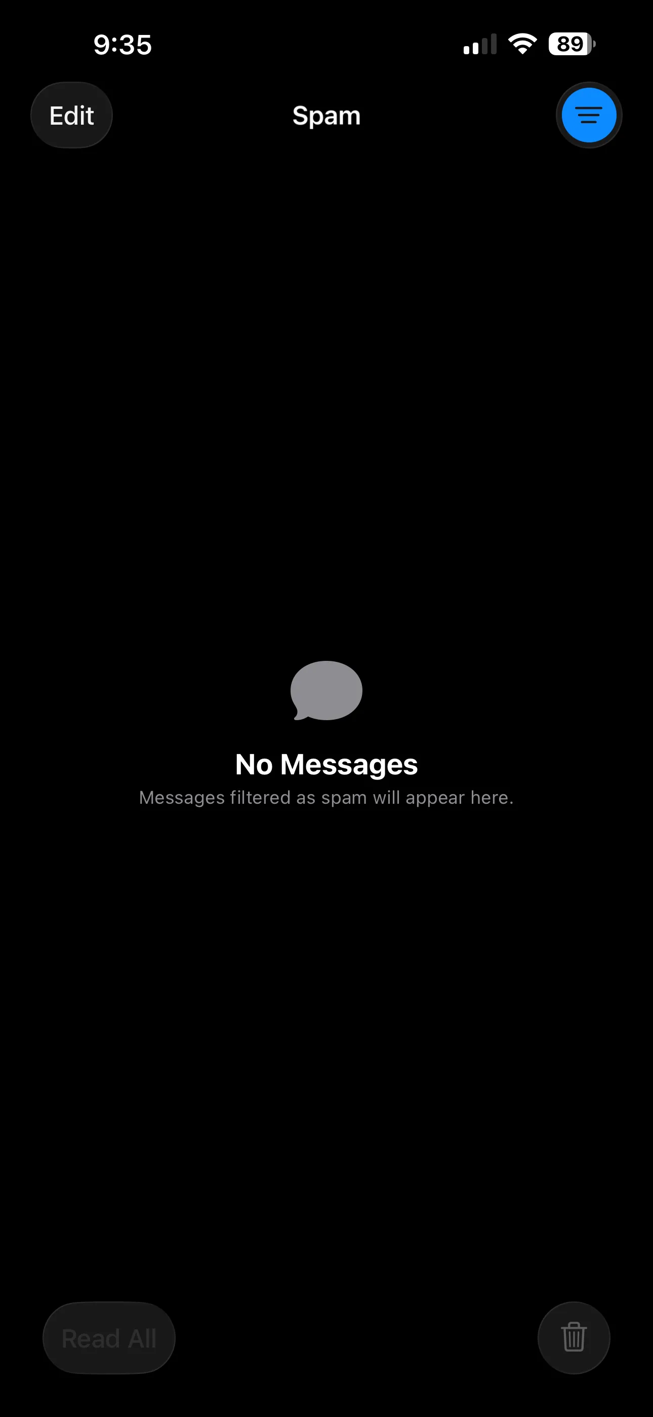 Thư mục tin nhắn rác trong ứng dụng Tin nhắn của iOS 26