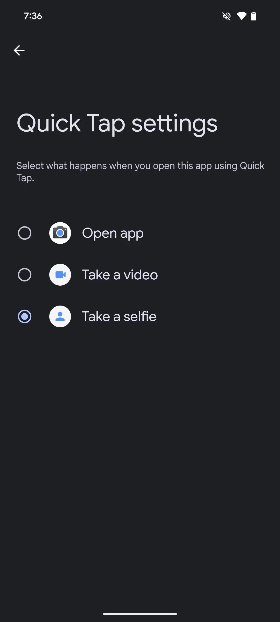 Tùy chỉnh Quick Tap để mở ứng dụng Camera ở chế độ selfie trên điện thoại Pixel.