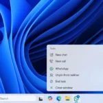 Tùy chọn End task trên thanh tác vụ Windows 11 cho ứng dụng WhatsApp bị treo