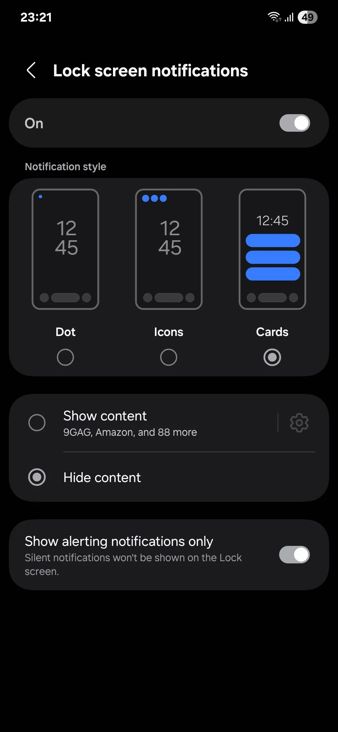 Tùy chọn quản lý thông báo trên màn hình khóa Android để ẩn nội dung